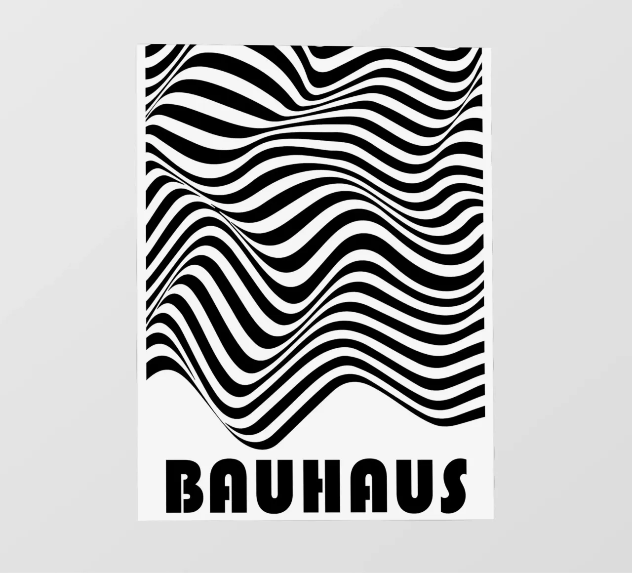 Bauhaus Waves - Poster op-art in bianco e nero moderno pellicola backlit da Studio Vibe