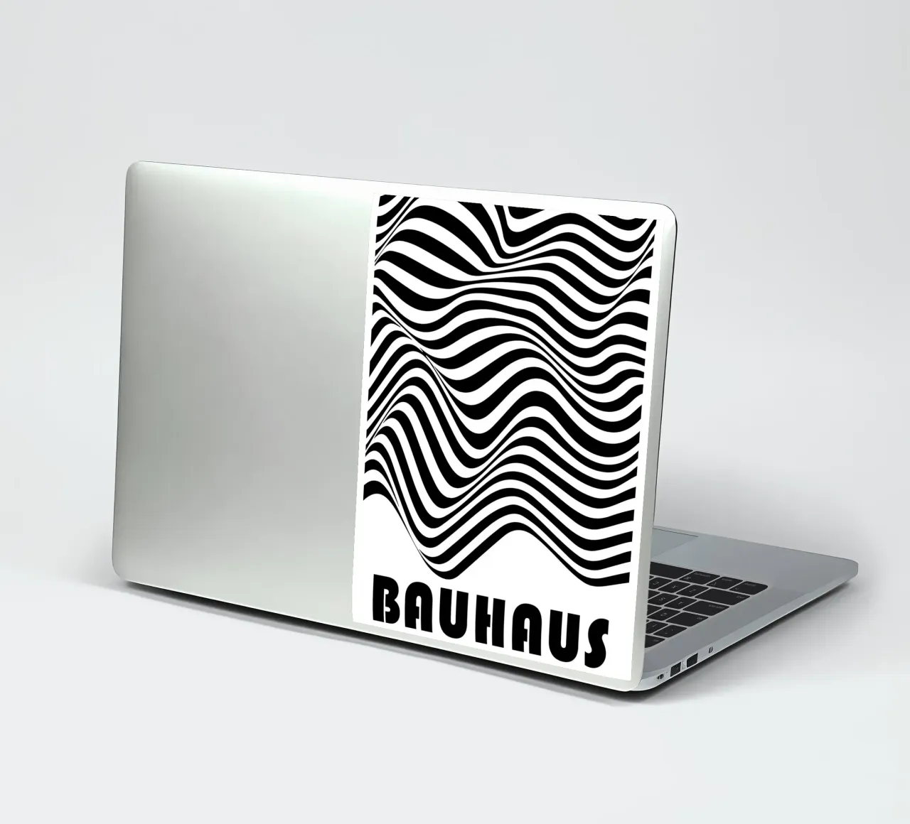 Bauhaus Waves - Poster op-art in bianco e nero moderno adesivo da Studio Vibe