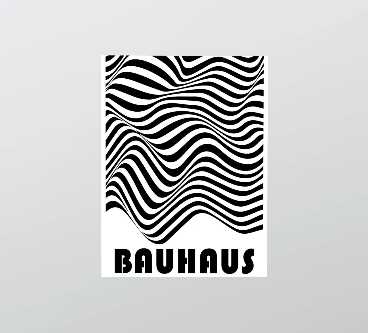 Bauhaus Waves - Poster op-art in bianco e nero moderno adesivo da Studio Vibe