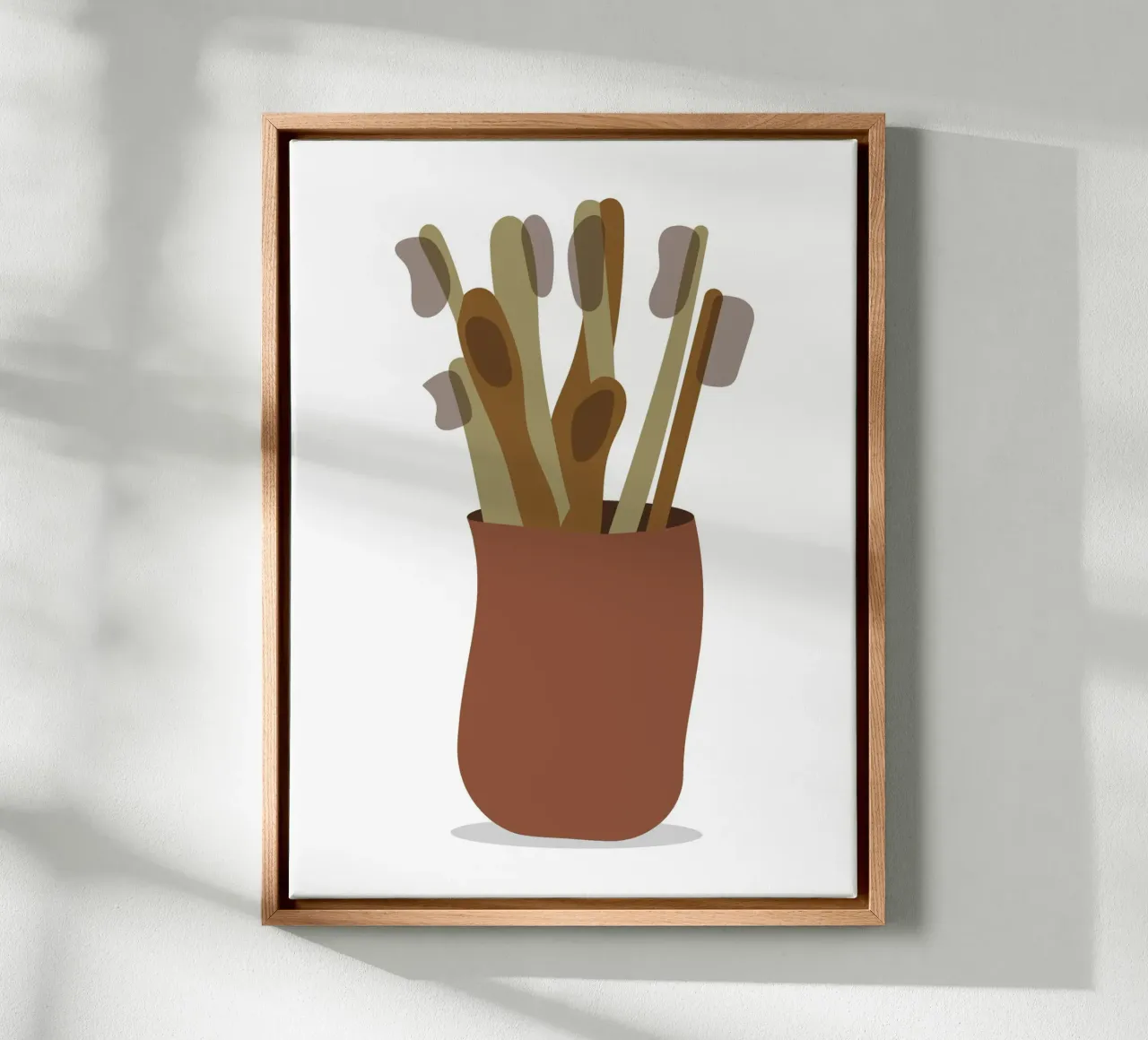 Tandenborstel Minimalistisch Natuur Esthetisch canvas met Baklijst van galihstudio