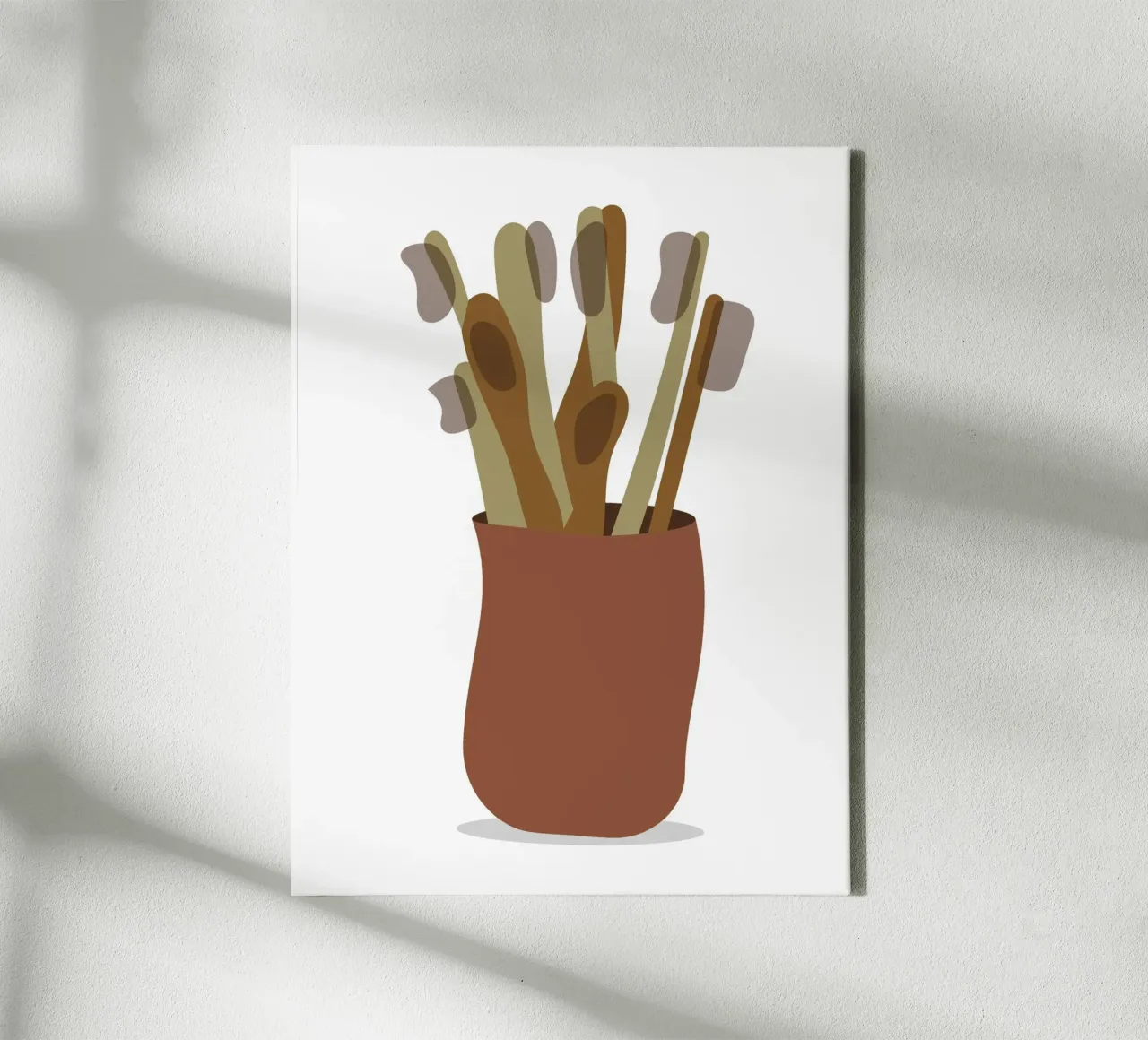 Tandenborstel Minimalistisch Natuur Esthetisch canvas met Baklijst van galihstudio