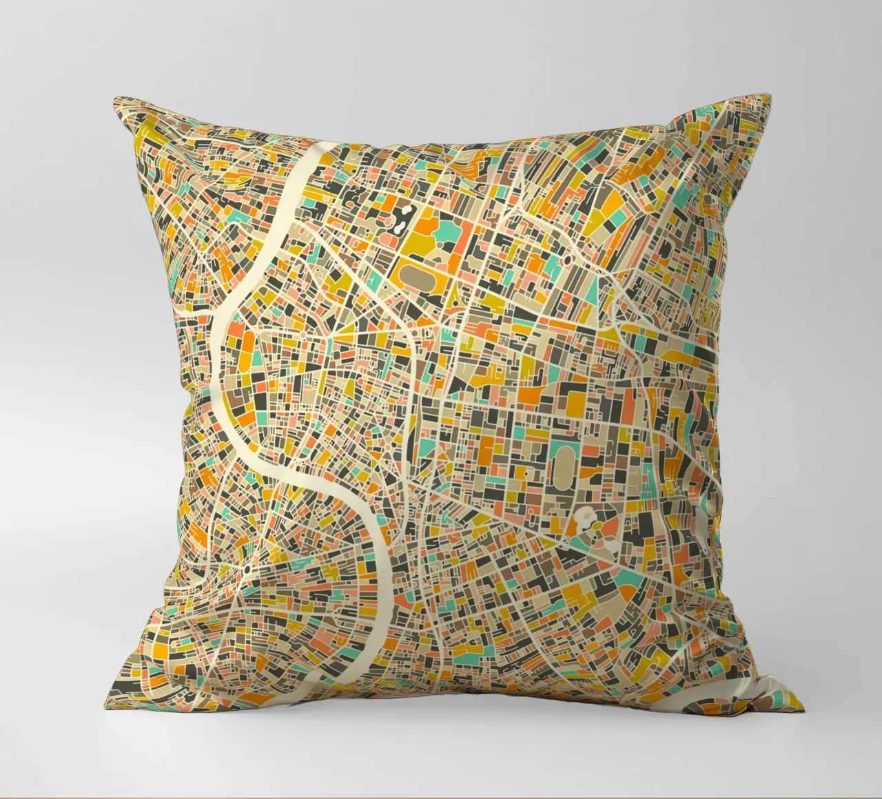 Bangkok Map cuscino da Jazzberry Blue