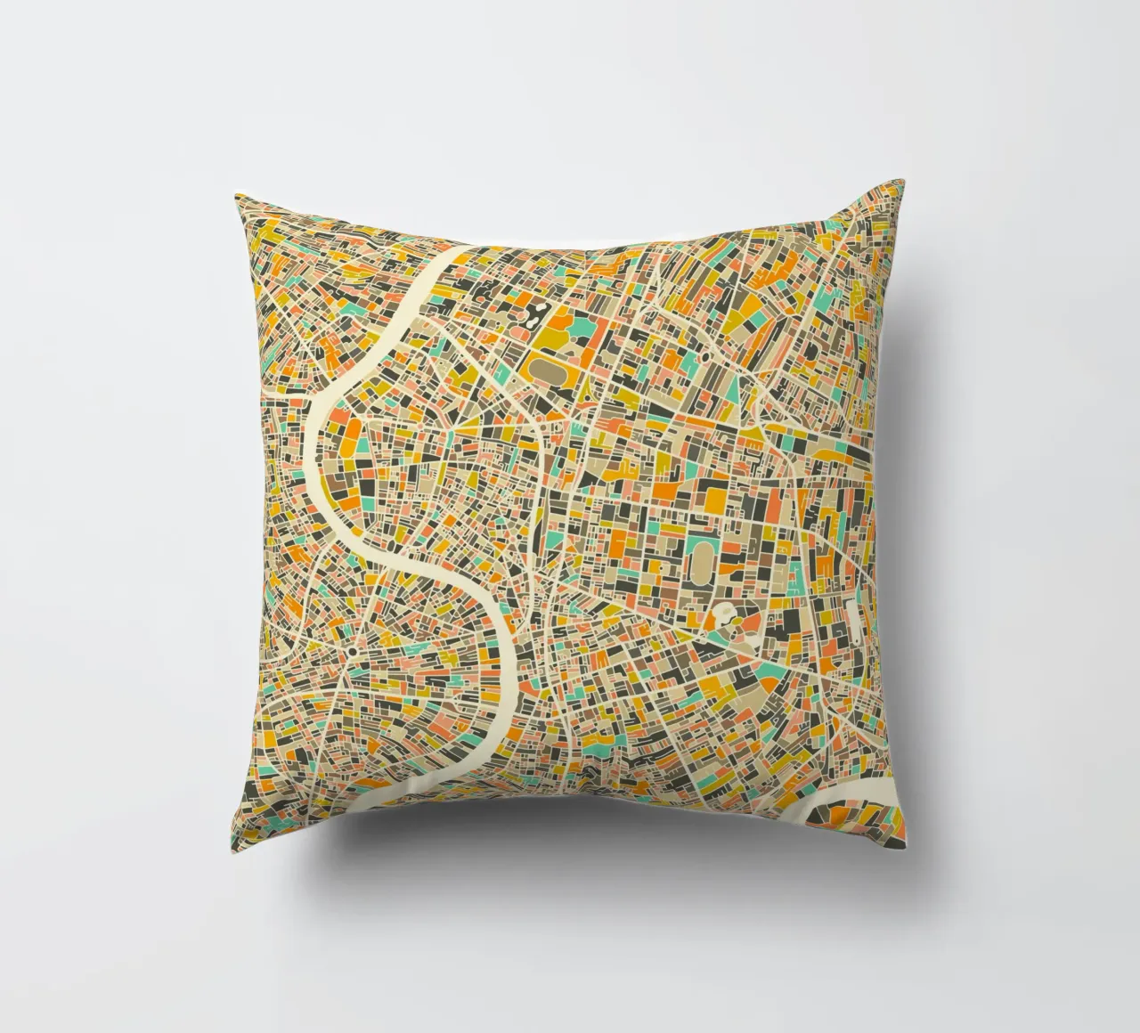 Bangkok Map cuscino da Jazzberry Blue