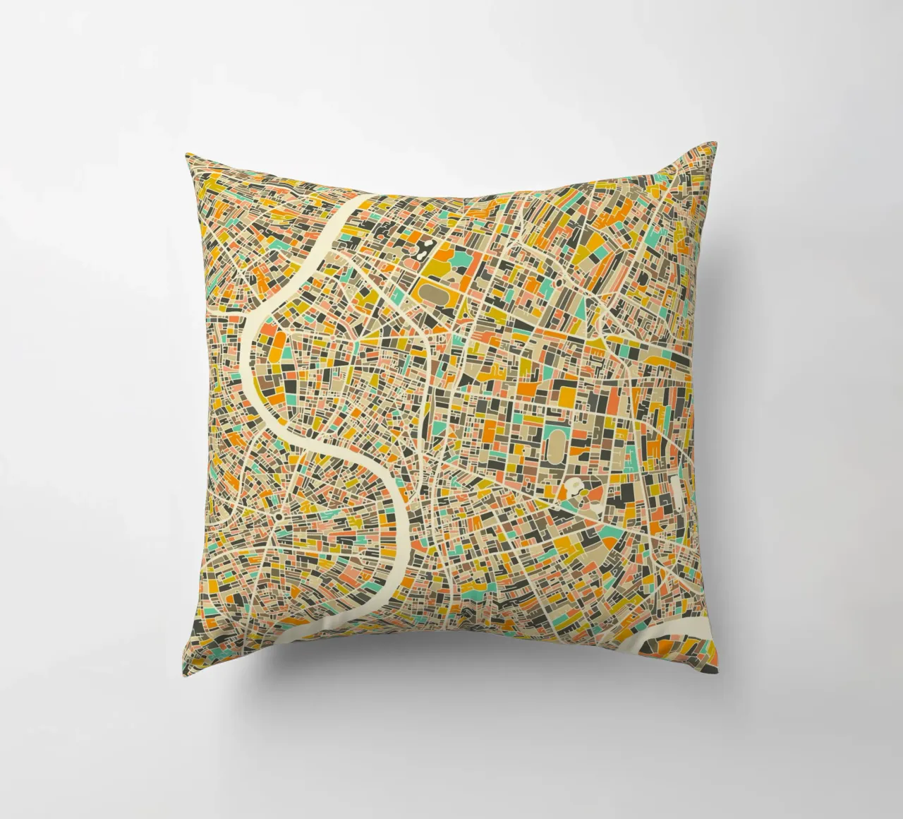 Bangkok Map cuscino da Jazzberry Blue