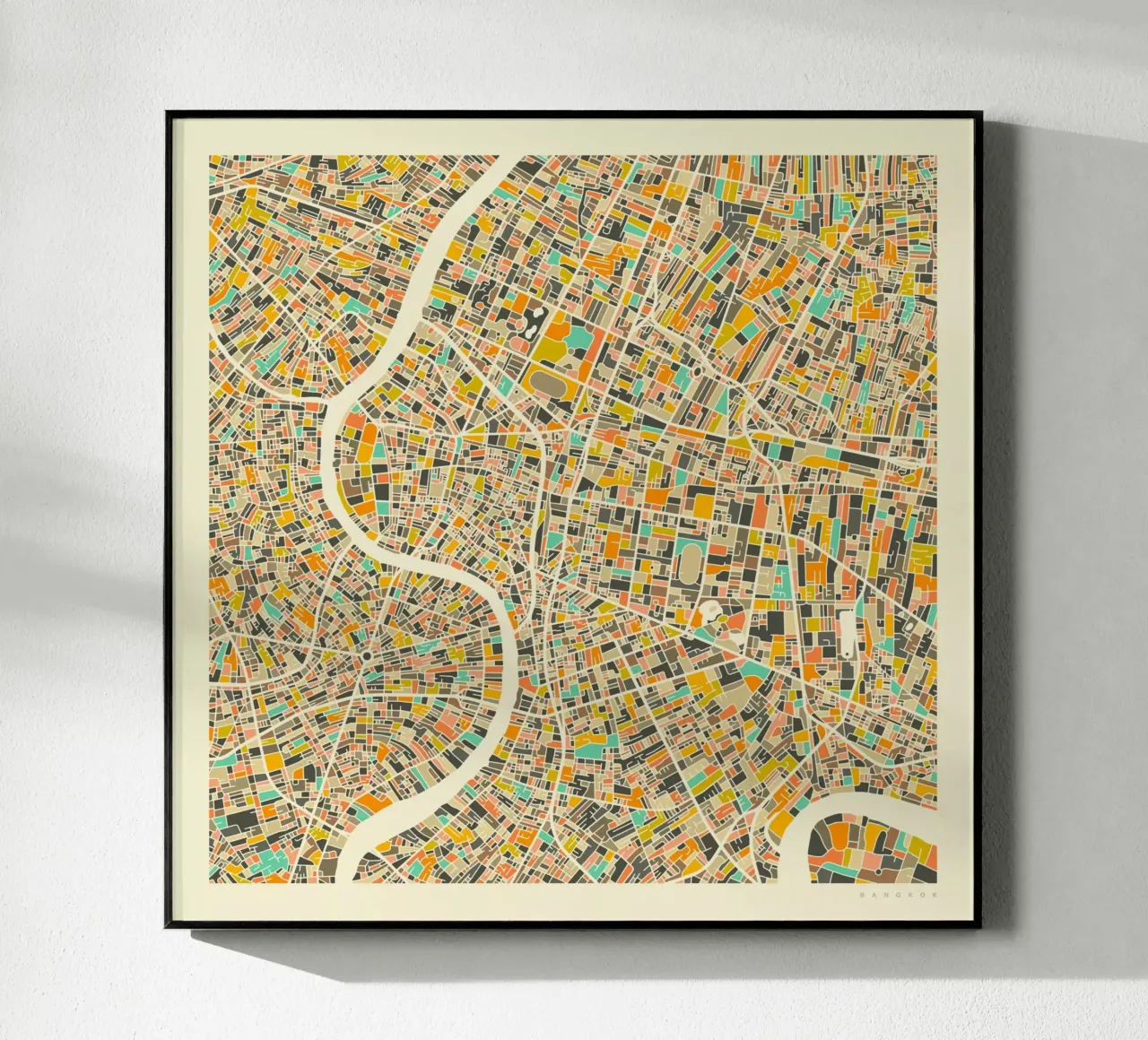 Bangkok Map acryl van Jazzberry Blue