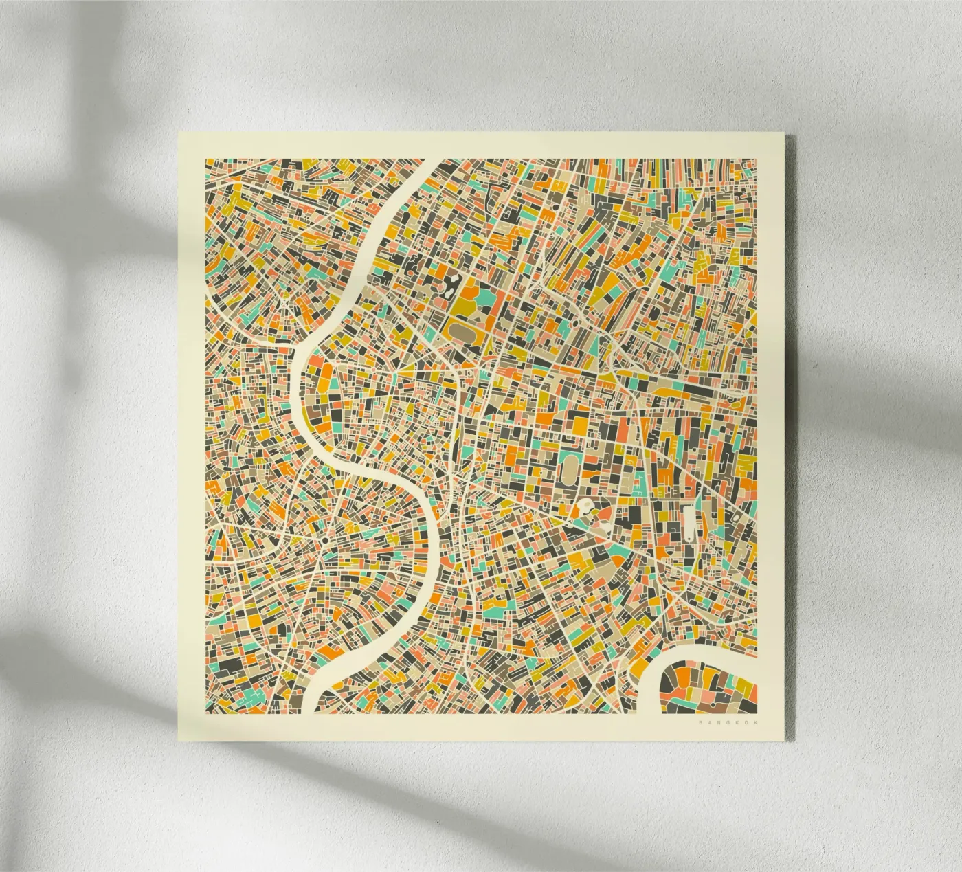 Bangkok Map Acryl-Glas von Jazzberry Blue