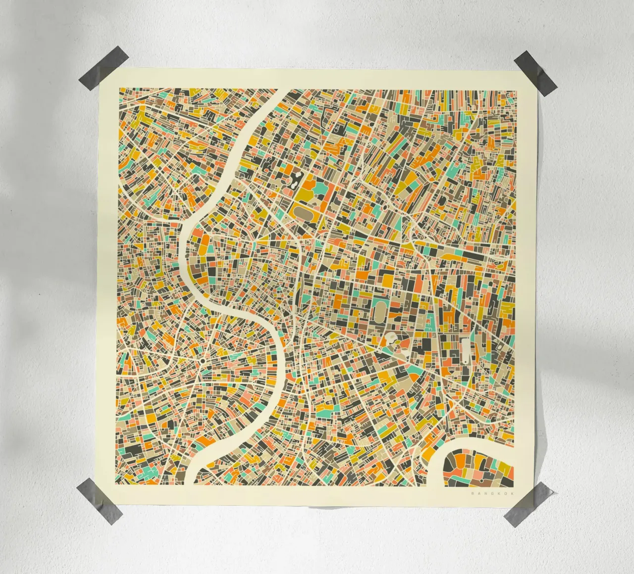 Bangkok Map poster da Jazzberry Blue