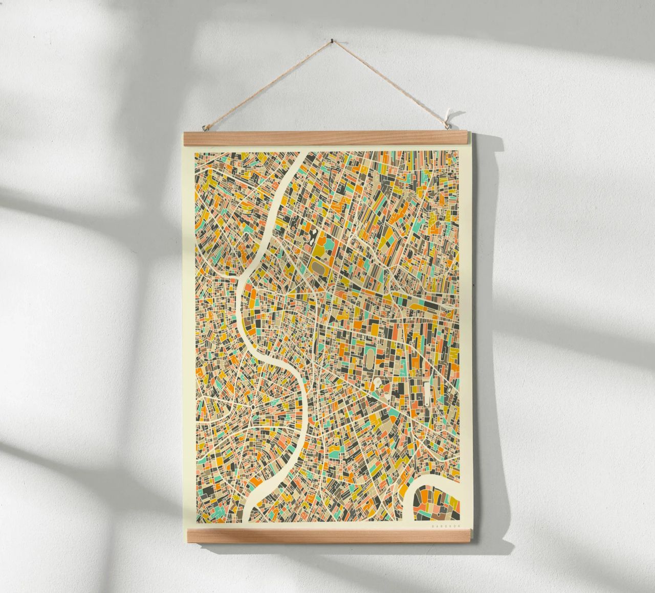 Bangkok Map poster de Jazzberry Blue