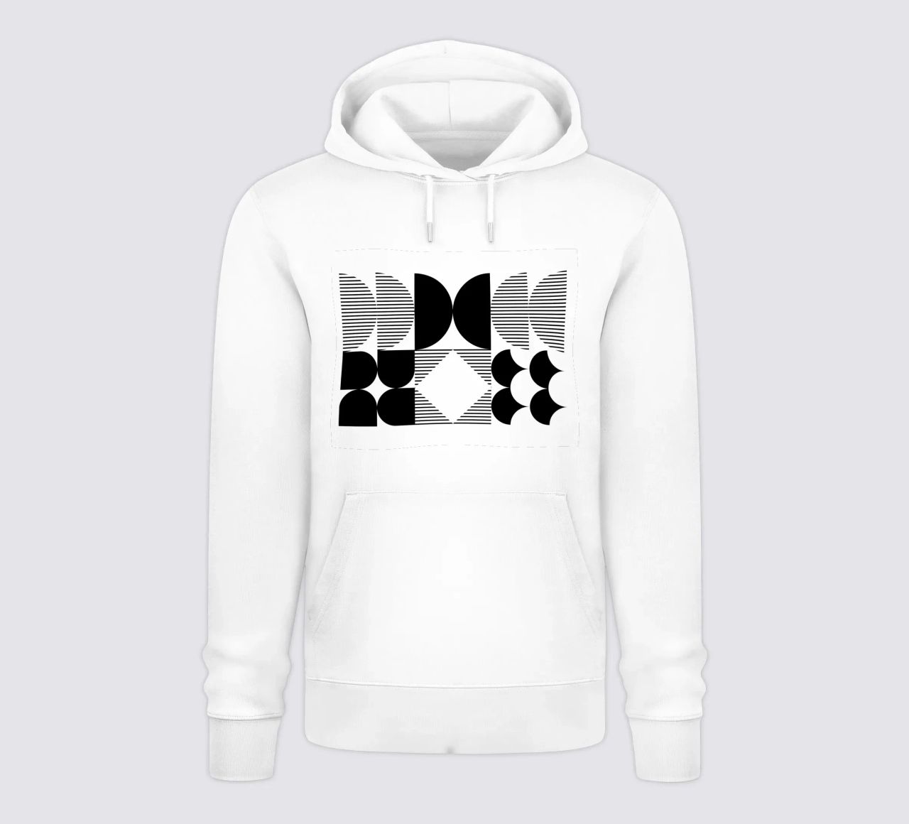 Minimal Geometrico in bianco e nero felpa con cappuccio da Studio Vibe