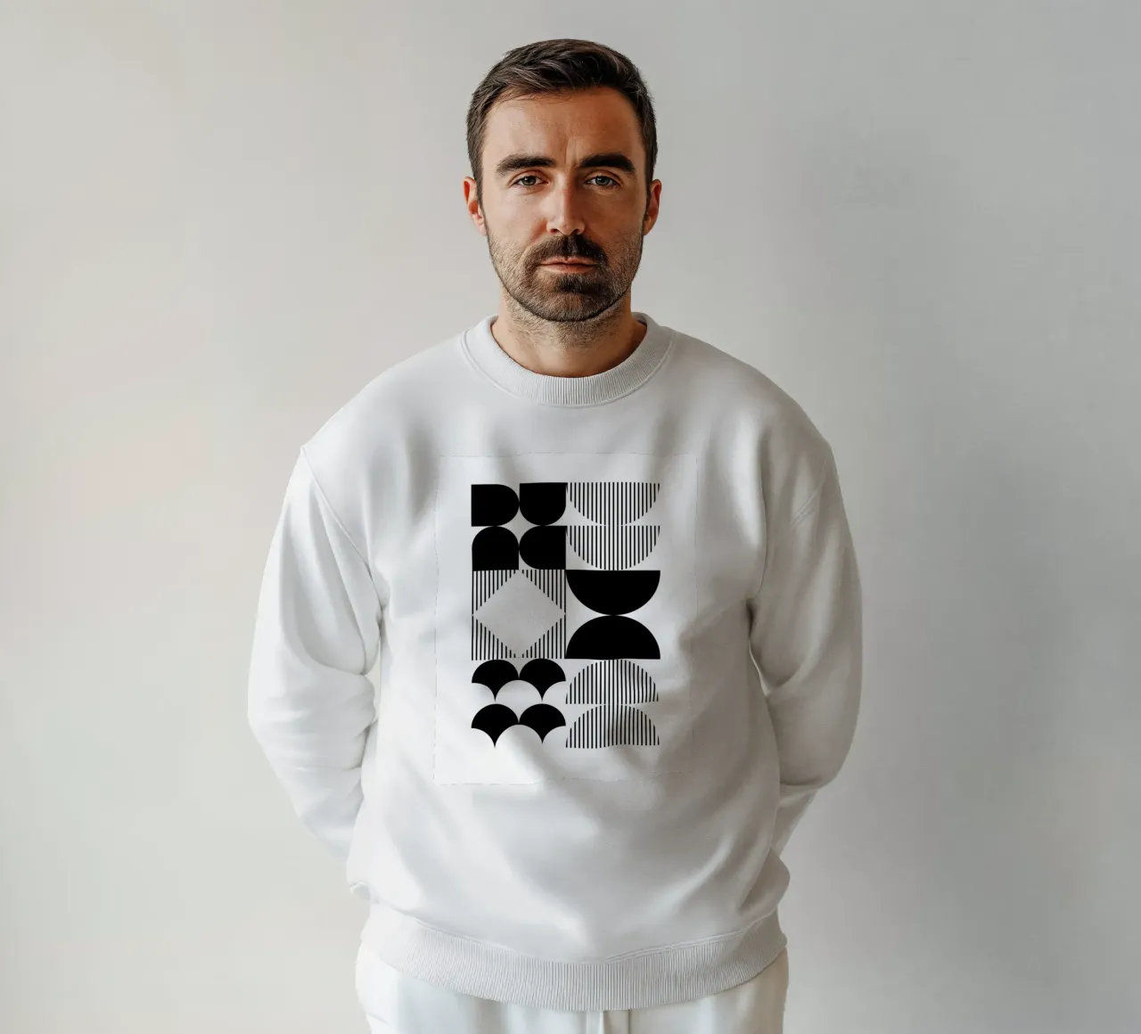Minimal Geometrico in bianco e nero felpa da Studio Vibe