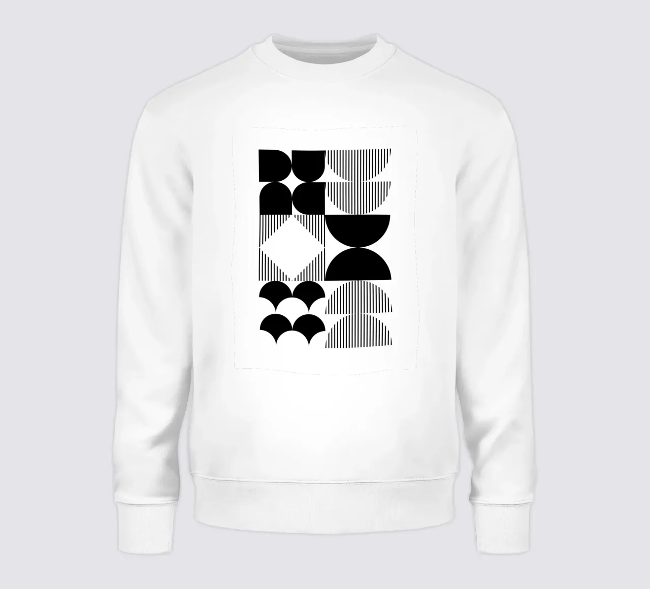 Minimalistisch geometrisch Schwarz & Weiß Sweatshirt von Studio Vibe