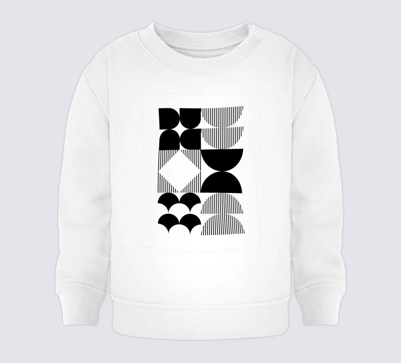 Minimal Geometrico in bianco e nero felpa neonato da Studio Vibe