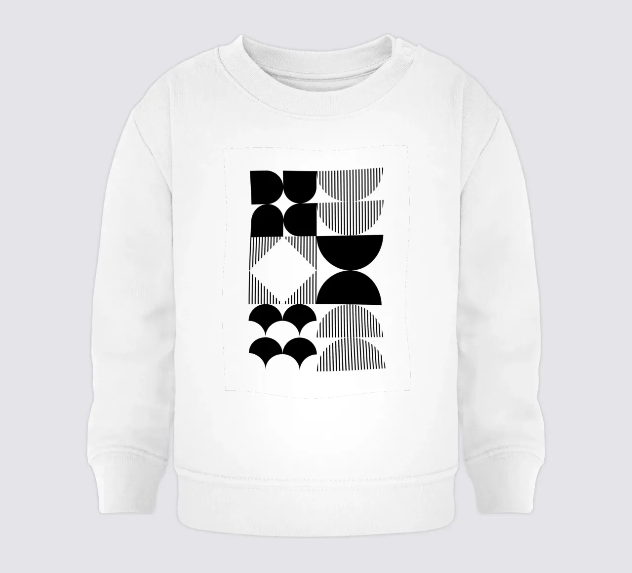 Minimal Geometrico in bianco e nero felpa neonato da Studio Vibe