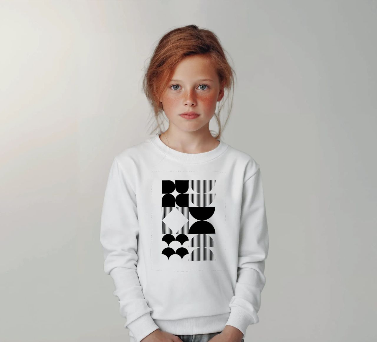 Minimal Geometrico in bianco e nero felpa bambino da Studio Vibe