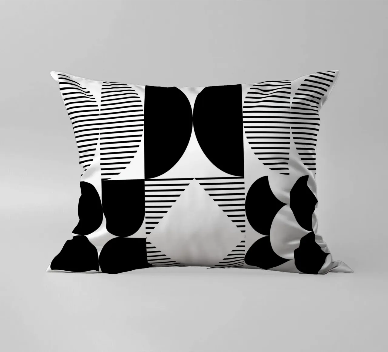 Minimal Geometric Blanco y Negro cojín de Studio Vibe