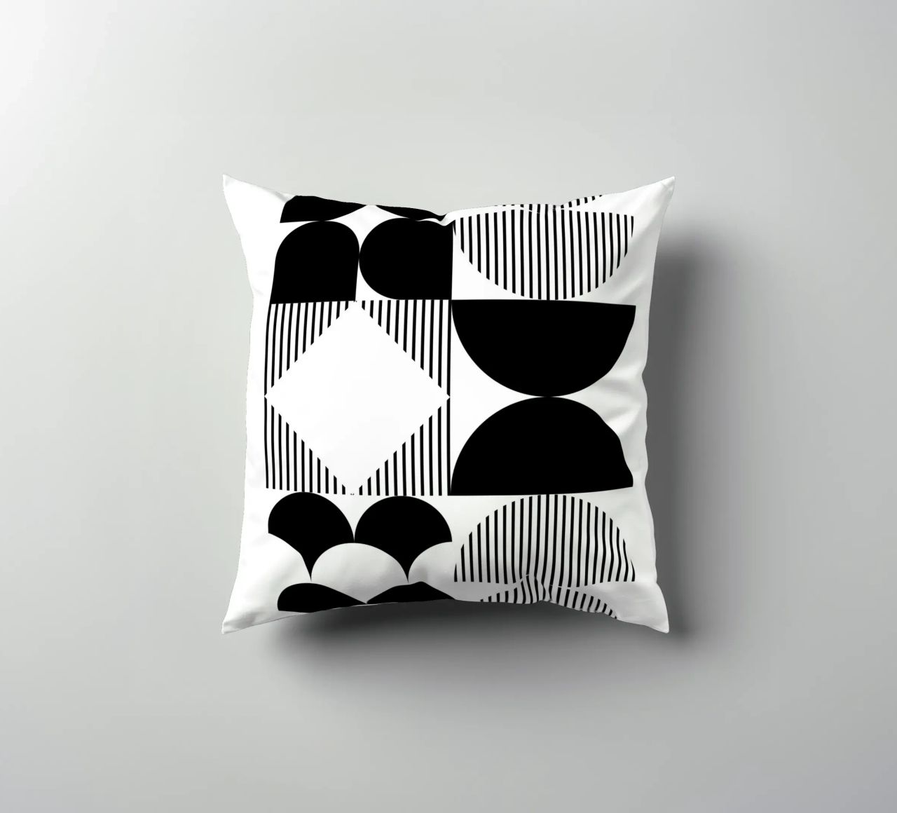 Minimal Geometrico in bianco e nero cuscino da Studio Vibe