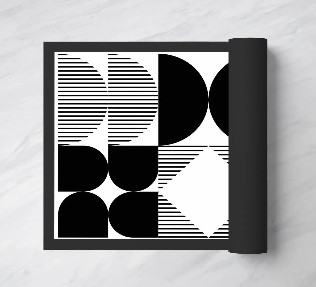 Minimal Geometric Blanco y Negro felpudo de Studio Vibe