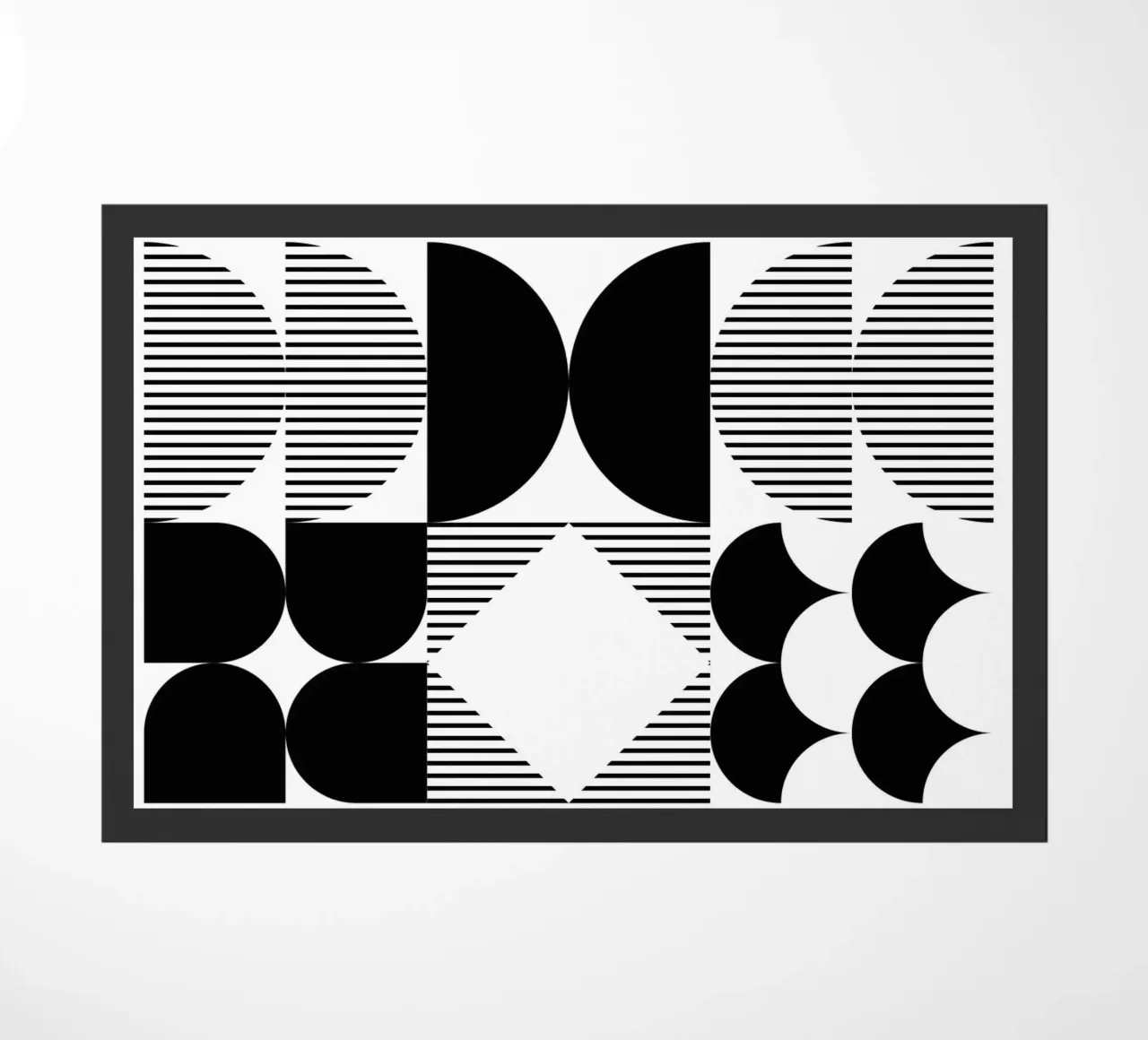 Minimal Geometrico in bianco e nero zerbino da Studio Vibe