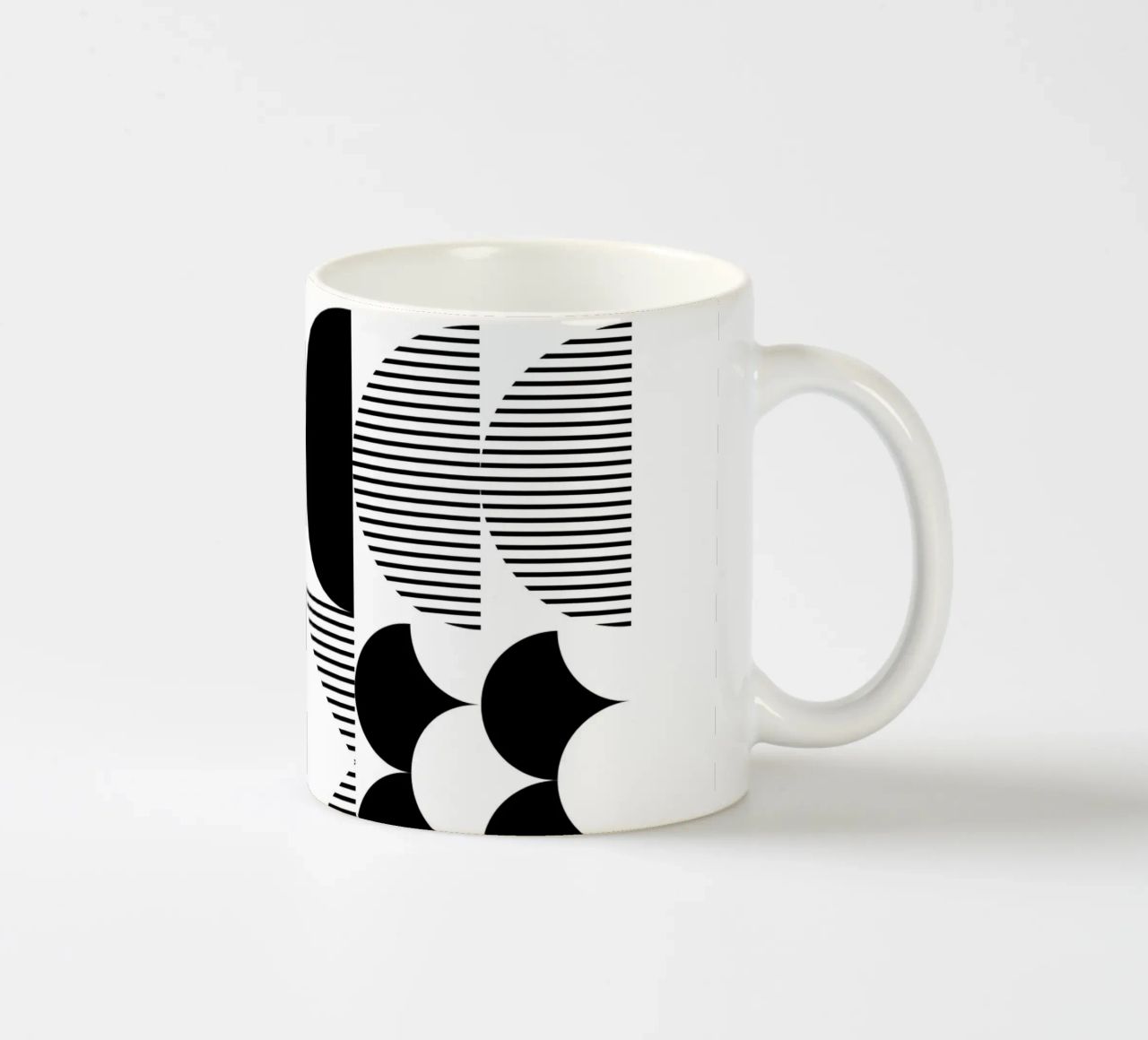 Minimal Geometrico in bianco e nero tazza in ceramica da Studio Vibe