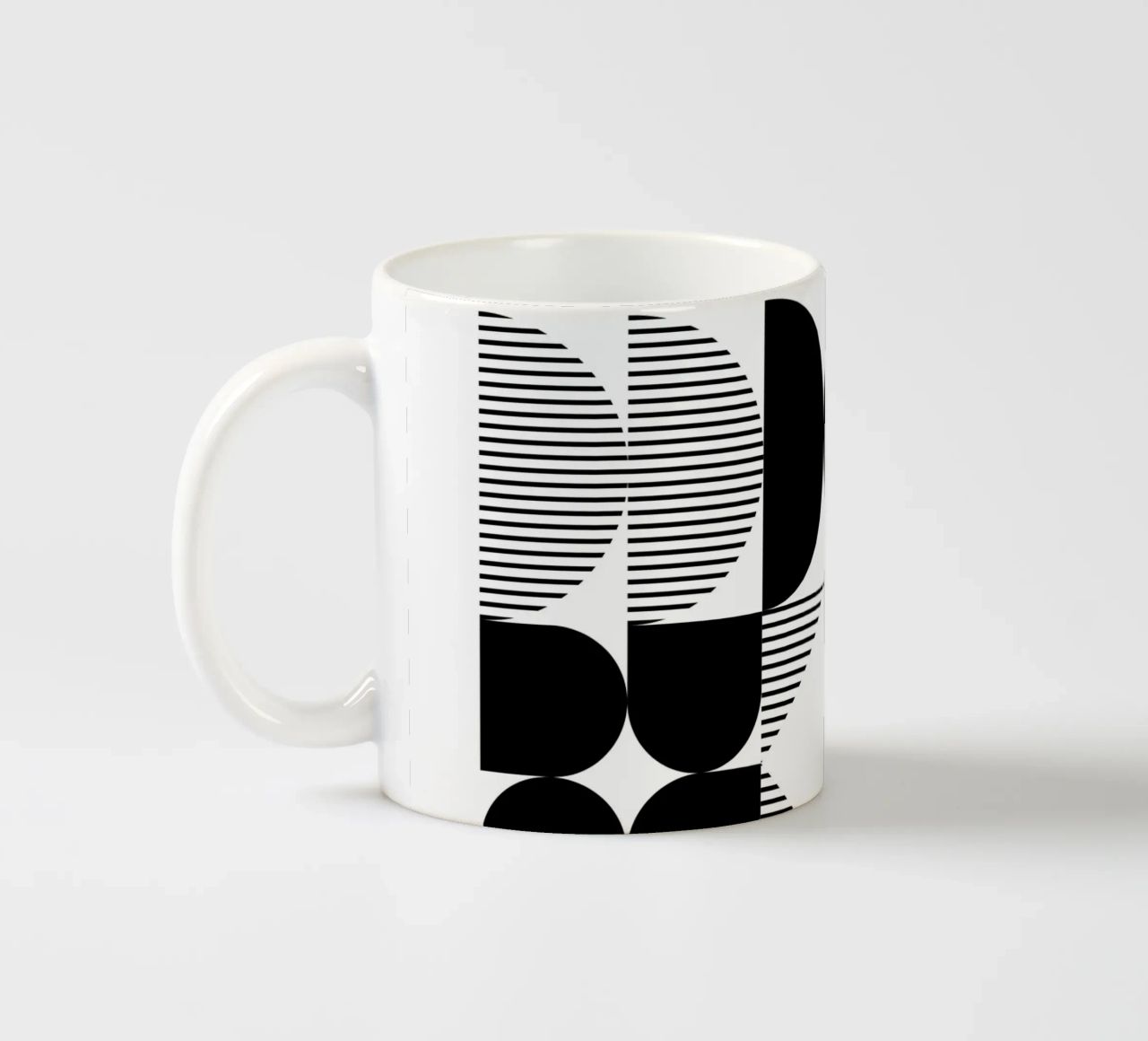 Minimal Geometrico in bianco e nero tazza in ceramica da Studio Vibe