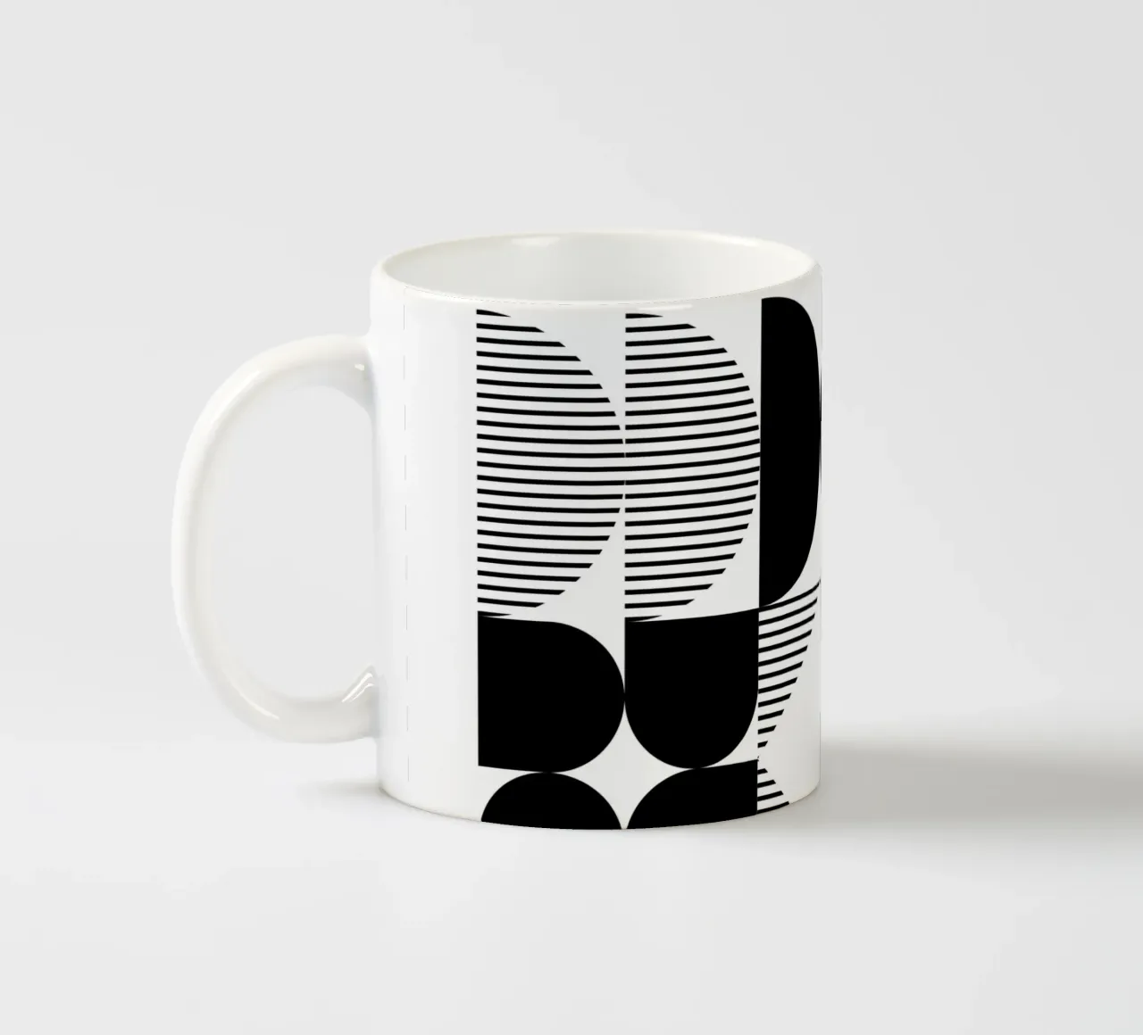 Minimal Geometrico in bianco e nero tazza in ceramica da Studio Vibe