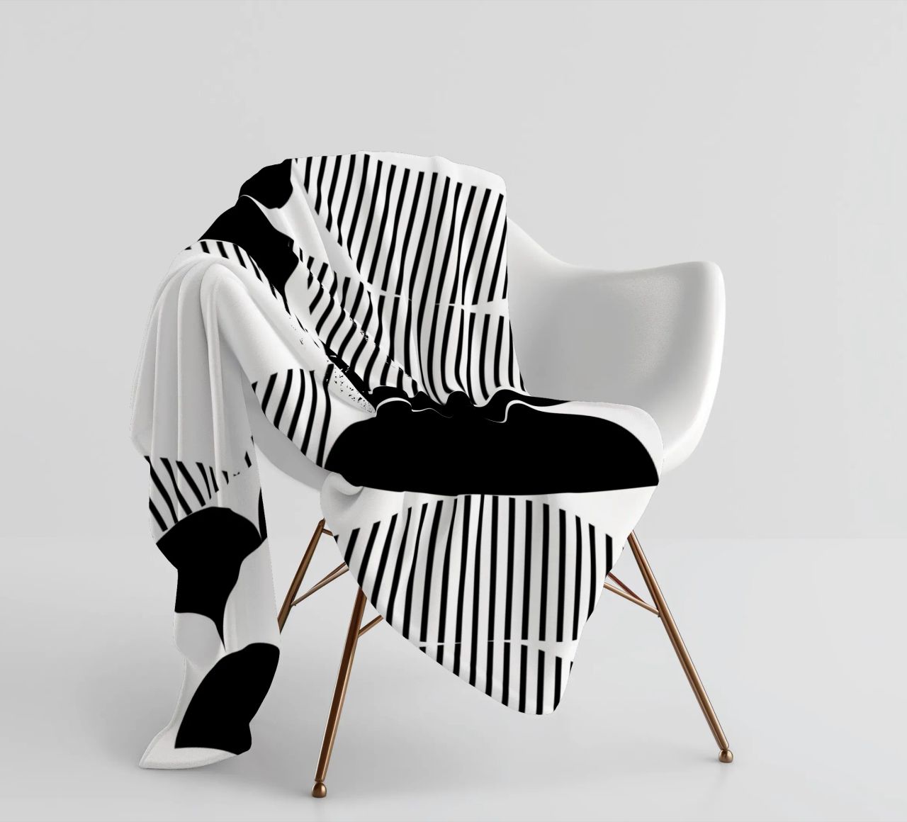 Minimal Geometrico in bianco e nero coperta in pile da Studio Vibe