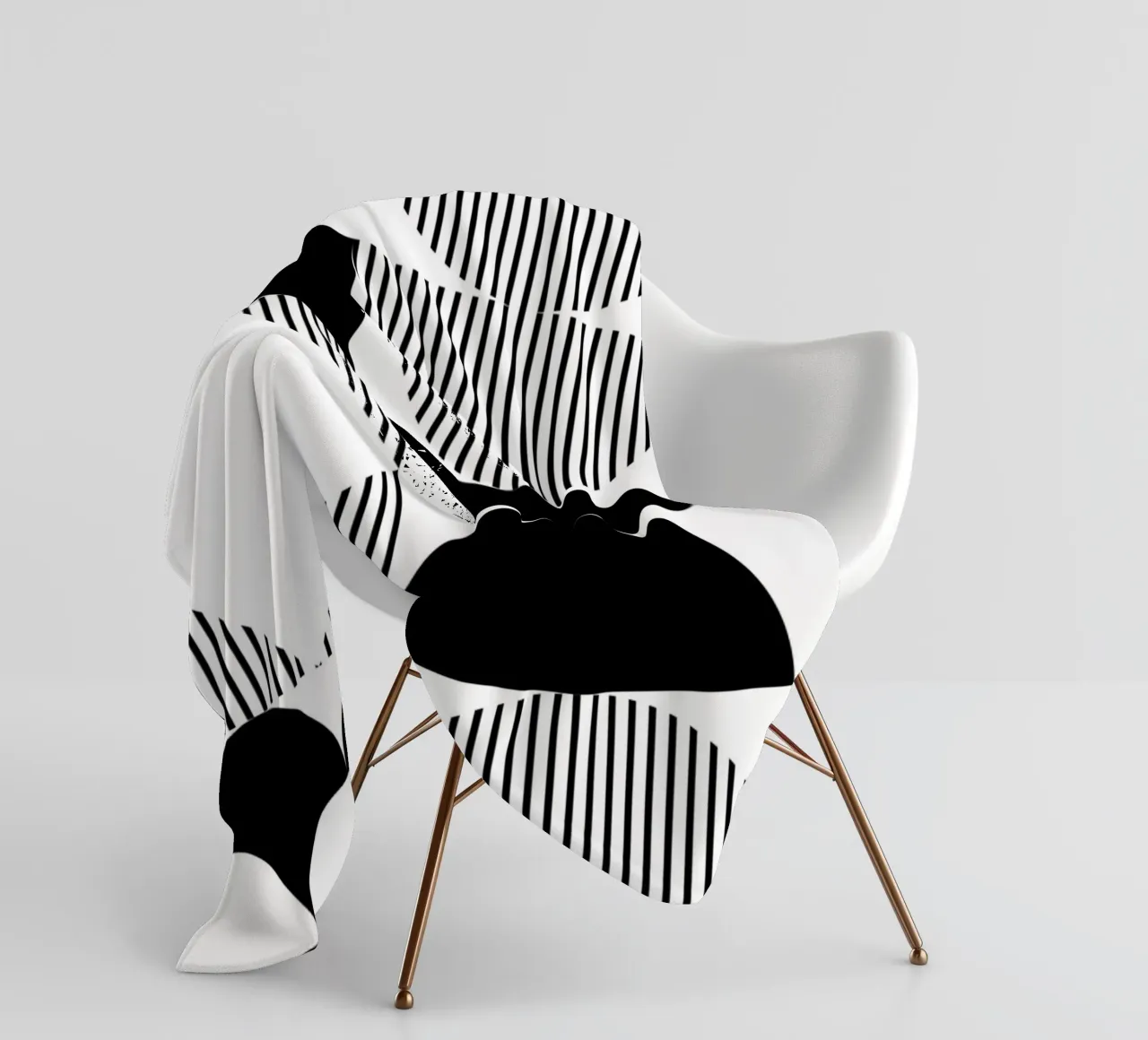 Minimal Geometric Blanco y Negro manta de franela de Studio Vibe