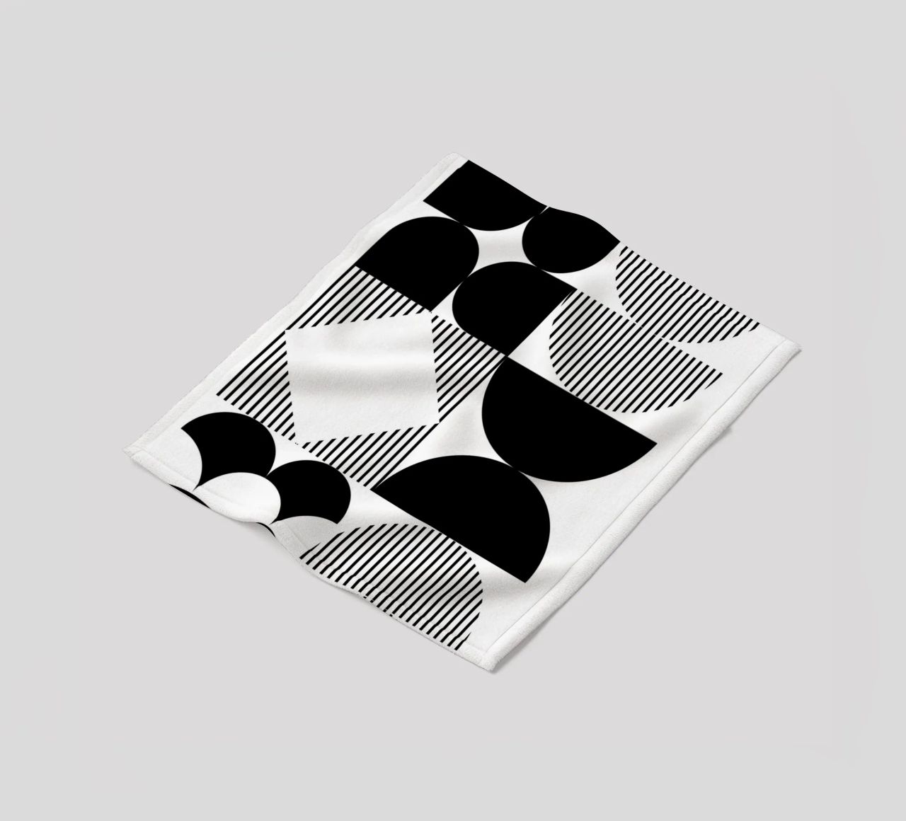Minimal Geometrico in bianco e nero coperta in pile da Studio Vibe