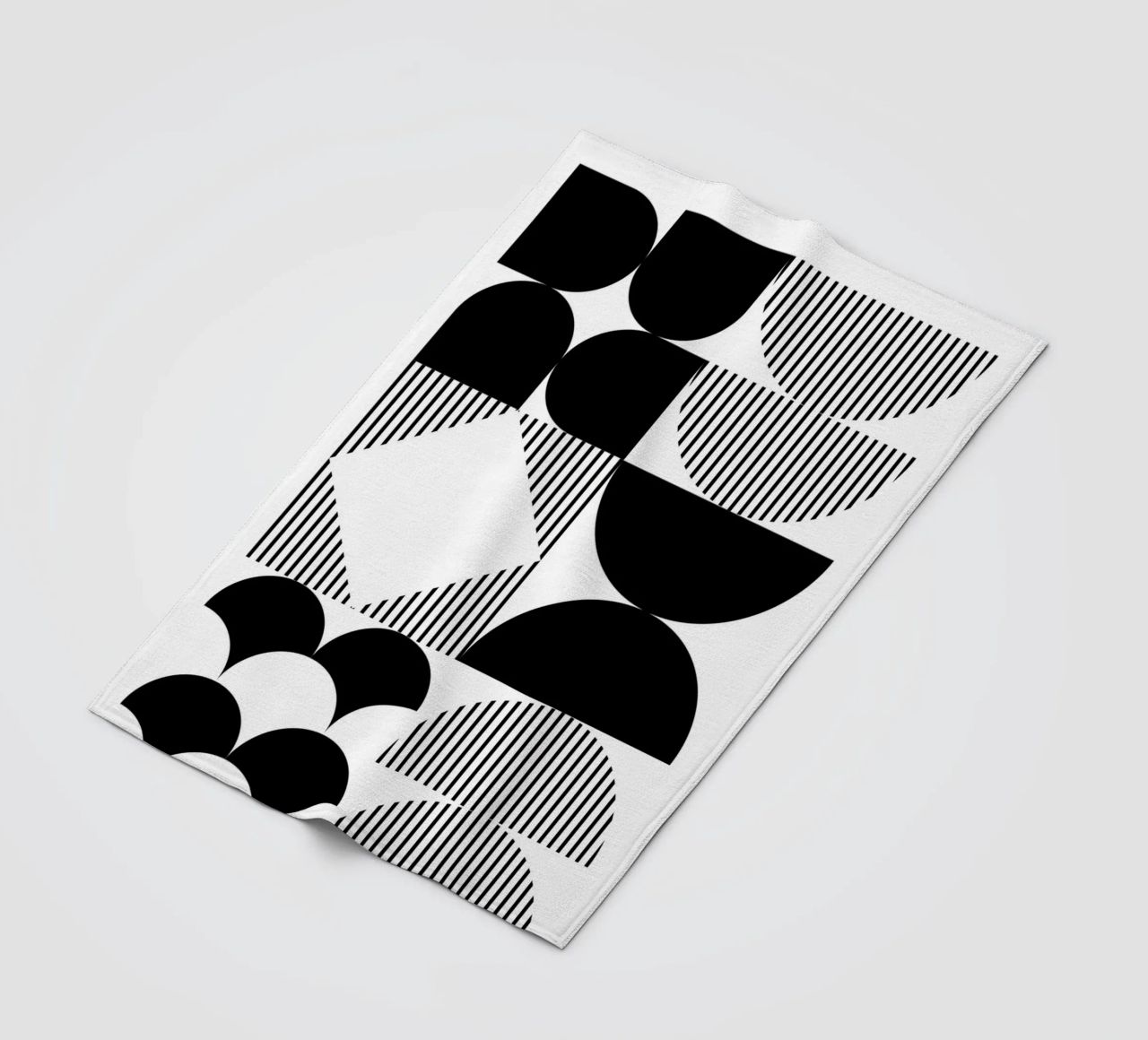 Minimal Geometrico in bianco e nero coperta in pile da Studio Vibe
