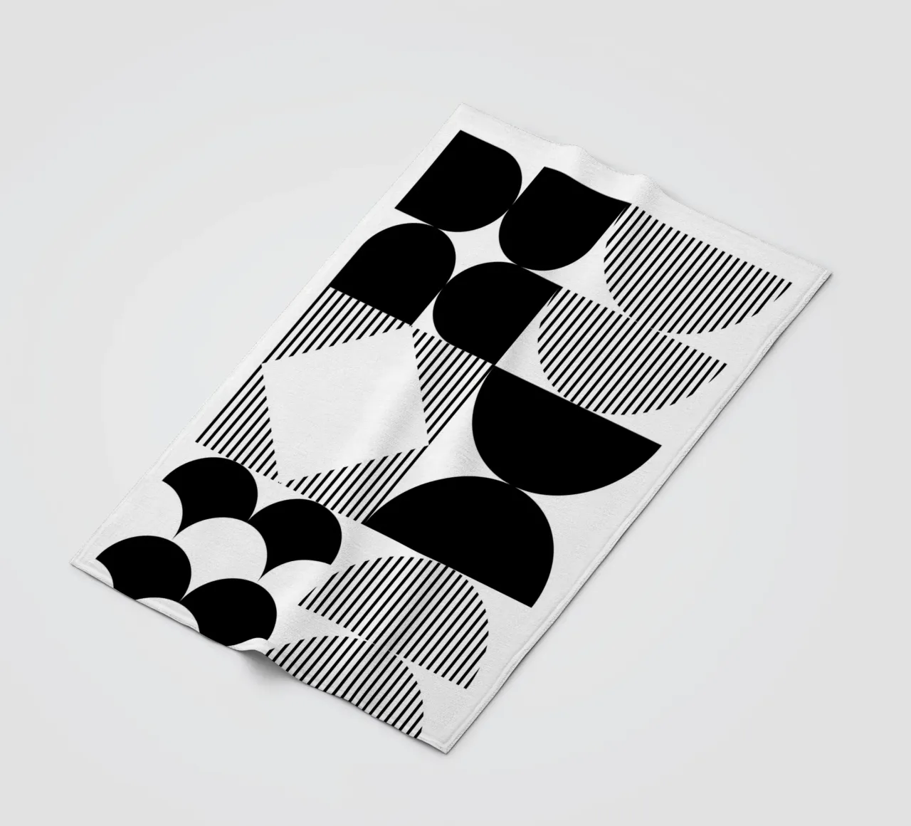 Minimal Geometric Blanco y Negro manta de franela de Studio Vibe