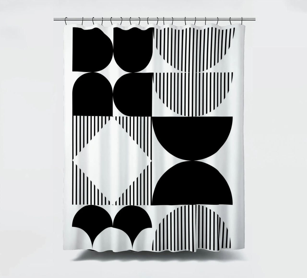 Minimalistisch geometrisch Schwarz & Weiß Duschvorhang von Studio Vibe