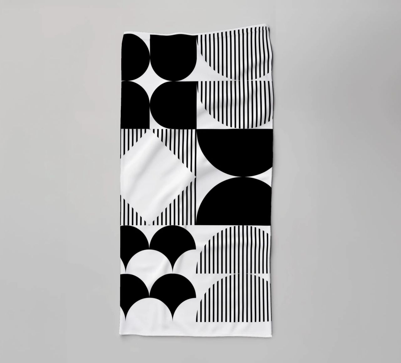 Minimalistisch geometrisch Schwarz & Weiß Handtuch von Studio Vibe