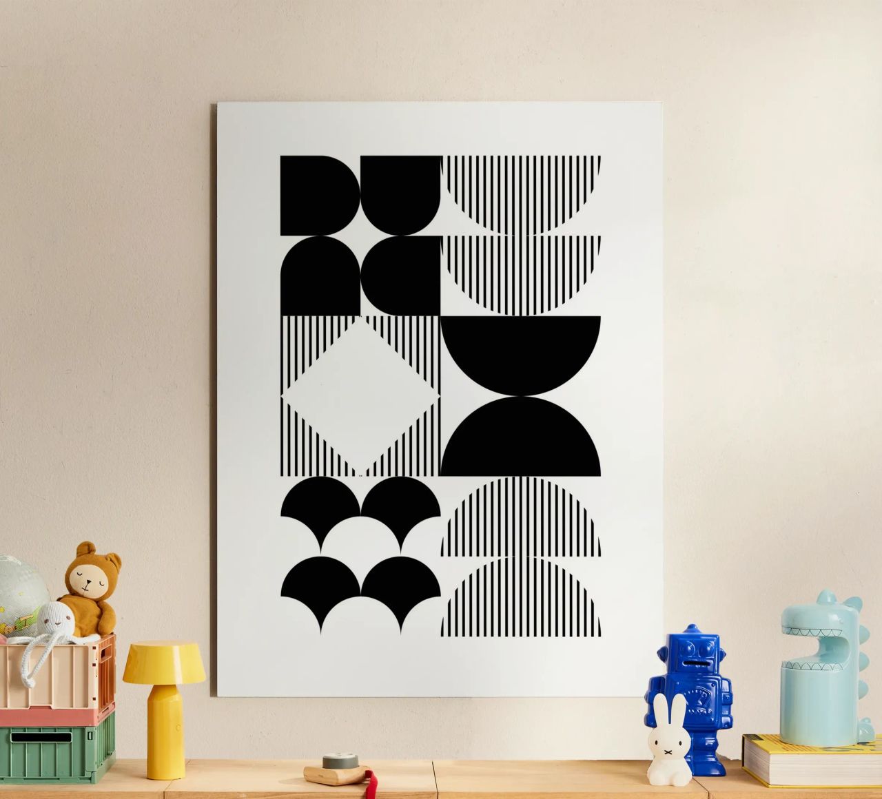 Minimal Geometrico in bianco e nero alluminio dibond da Studio Vibe