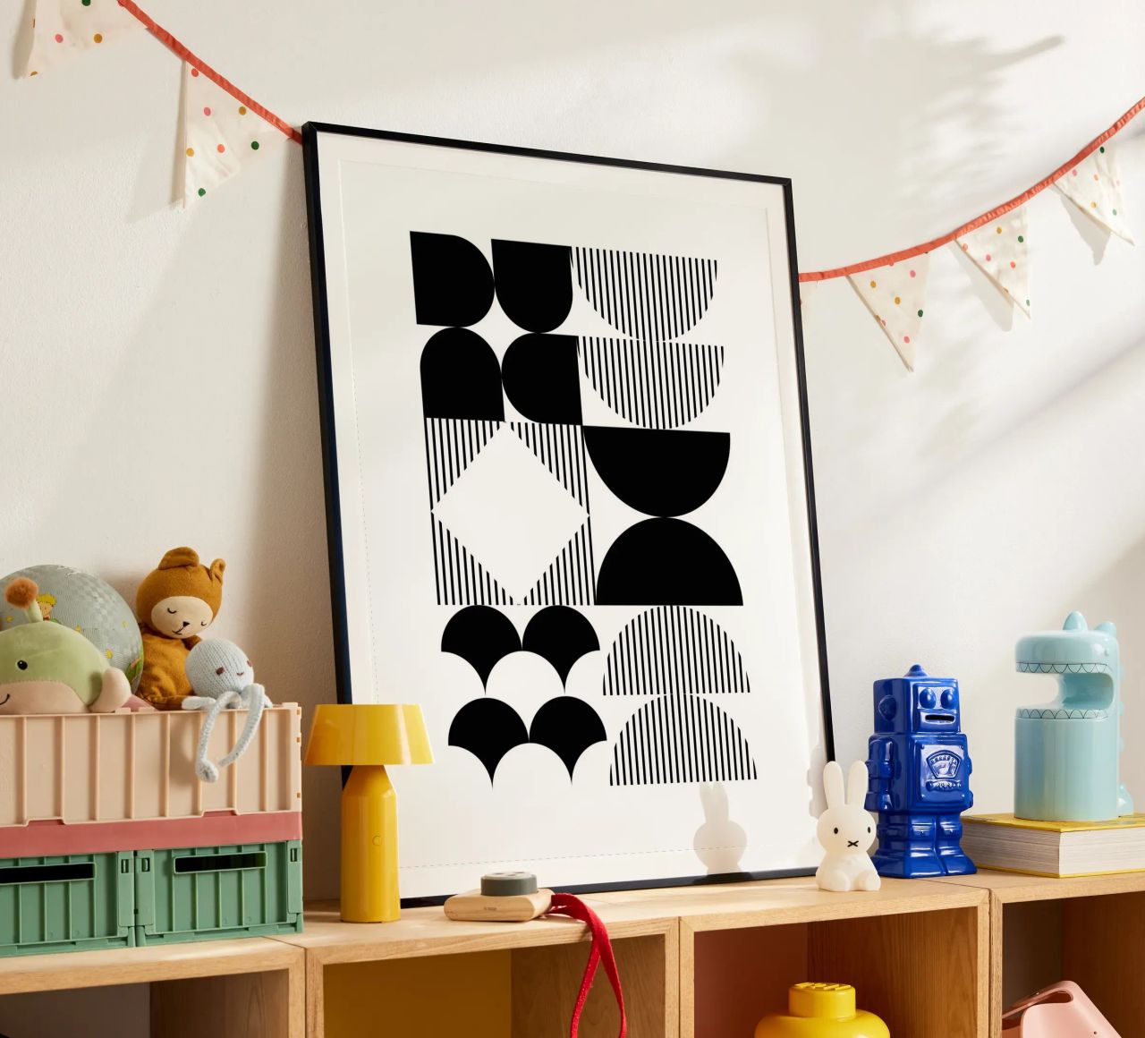 Minimalistisch geometrisch Schwarz & Weiß Poster von Studio Vibe
