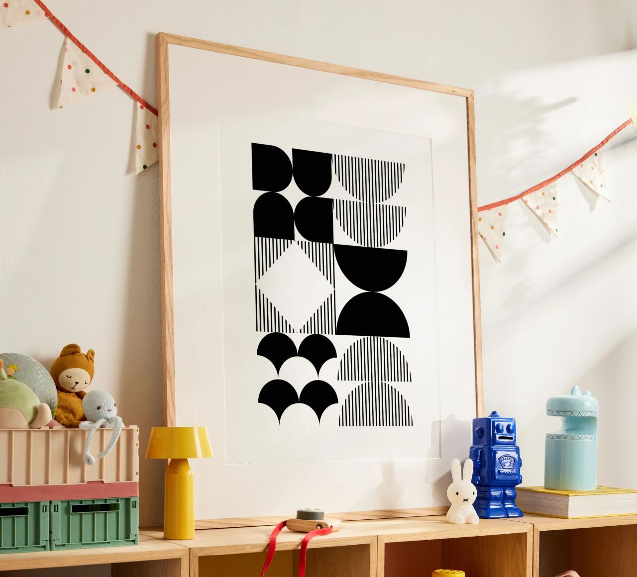 Minimalistisch geometrisch Schwarz & Weiß Poster von Studio Vibe