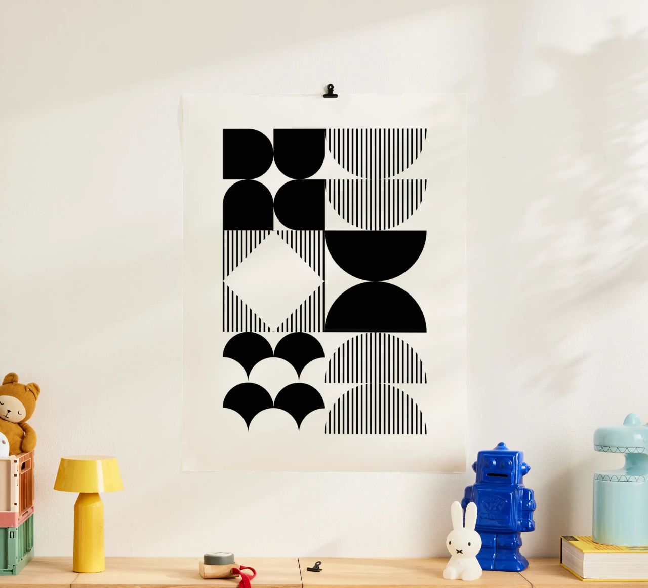 Minimalistisch geometrisch Schwarz & Weiß Poster von Studio Vibe