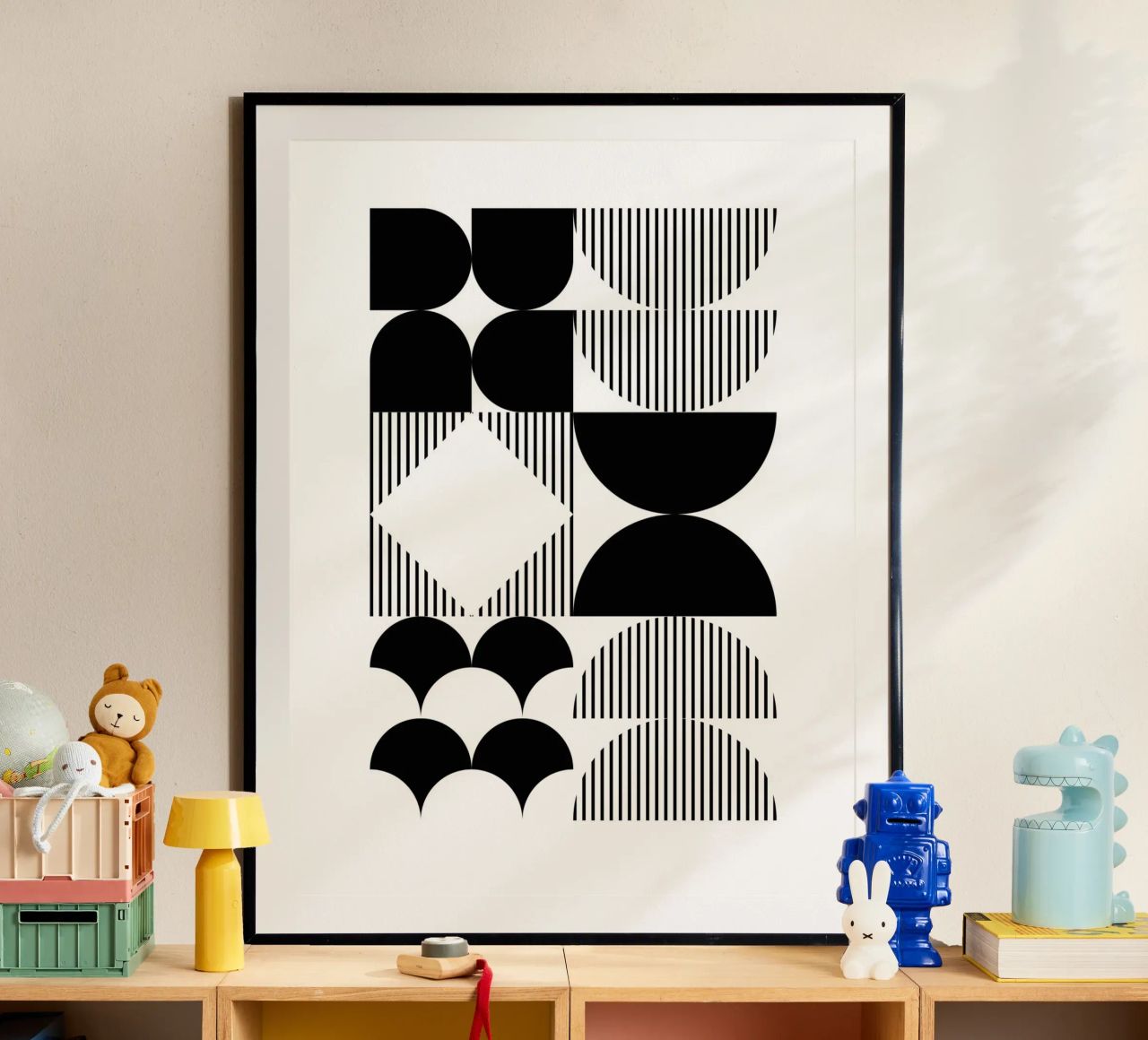 Minimalistisch geometrisch Schwarz & Weiß Poster von Studio Vibe