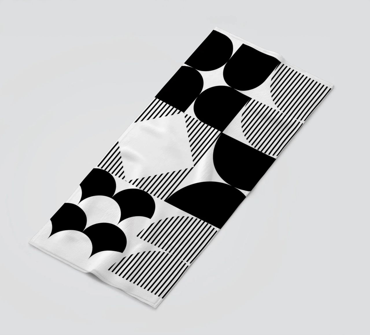 Minimal Geometrico in bianco e nero telo mare da Studio Vibe