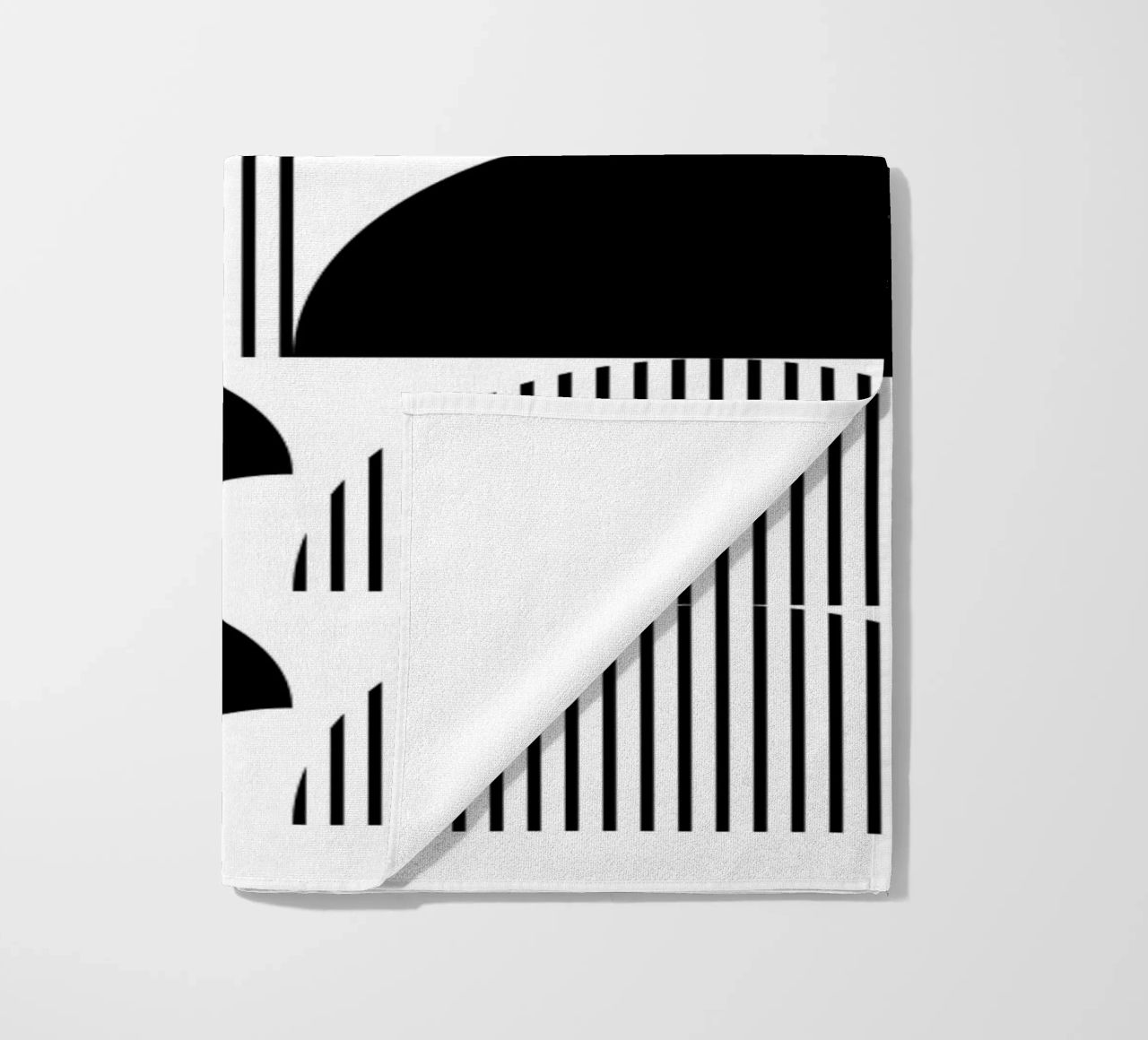 Minimal Geometrico in bianco e nero telo mare da Studio Vibe