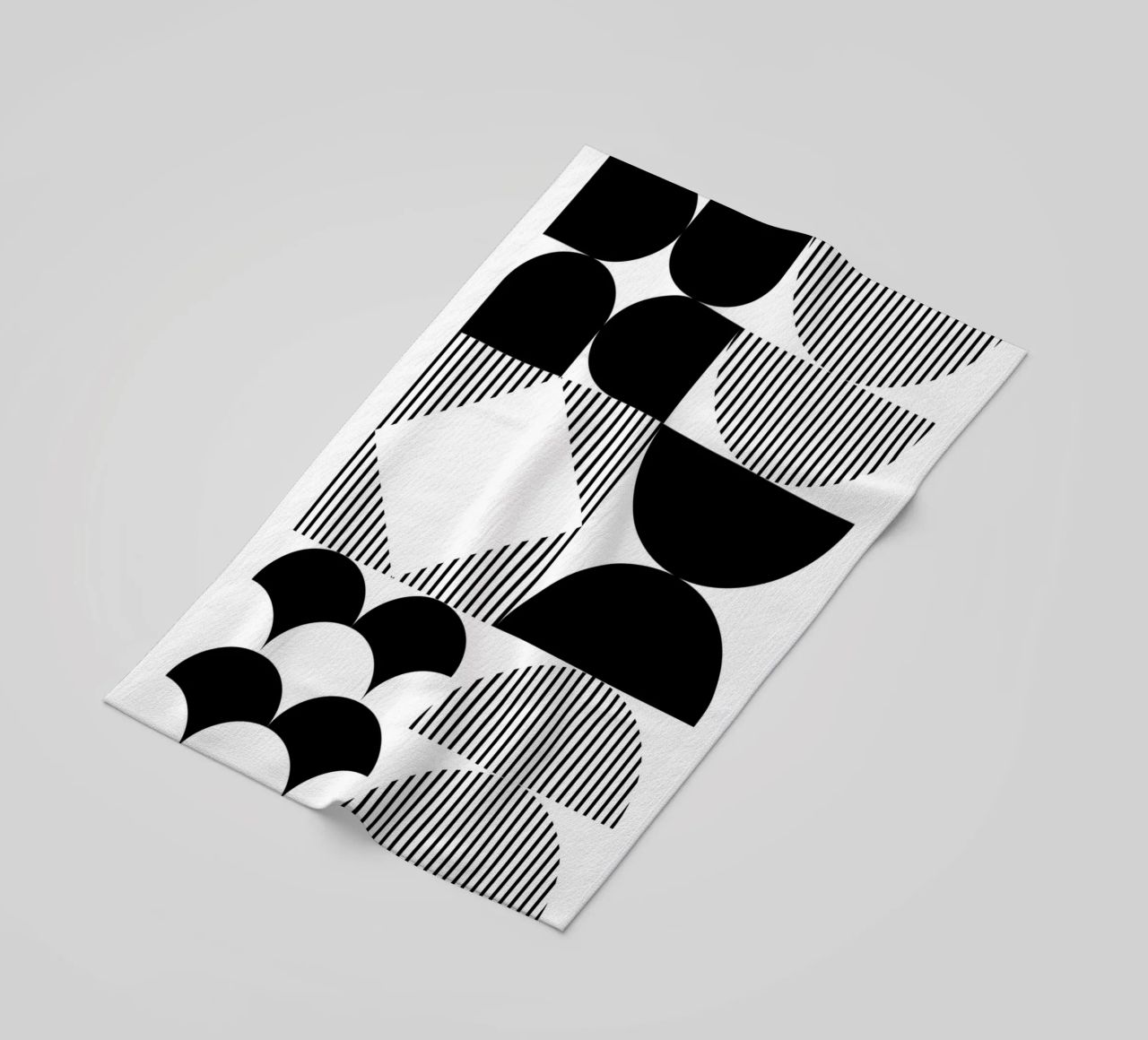 Minimal Geometrico in bianco e nero telo mare da Studio Vibe
