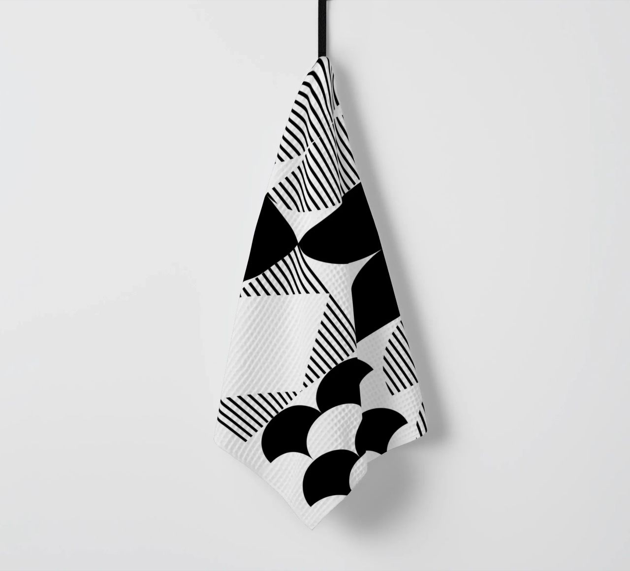 Minimalistisch geometrisch Schwarz & Weiß Geschirrtuch von Studio Vibe