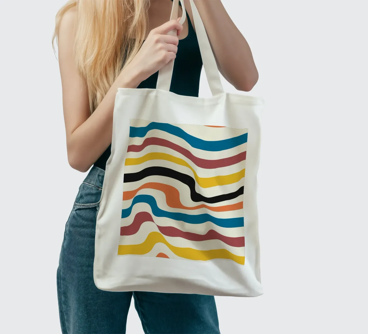 Poster Retro Wellen - Design moderne inspiré du Bauhaus tote bag de Studio Vibe