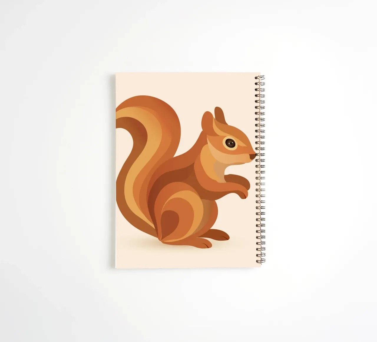 Squirrel in warm colours - Playful forest animal spiral notebook by namosh
