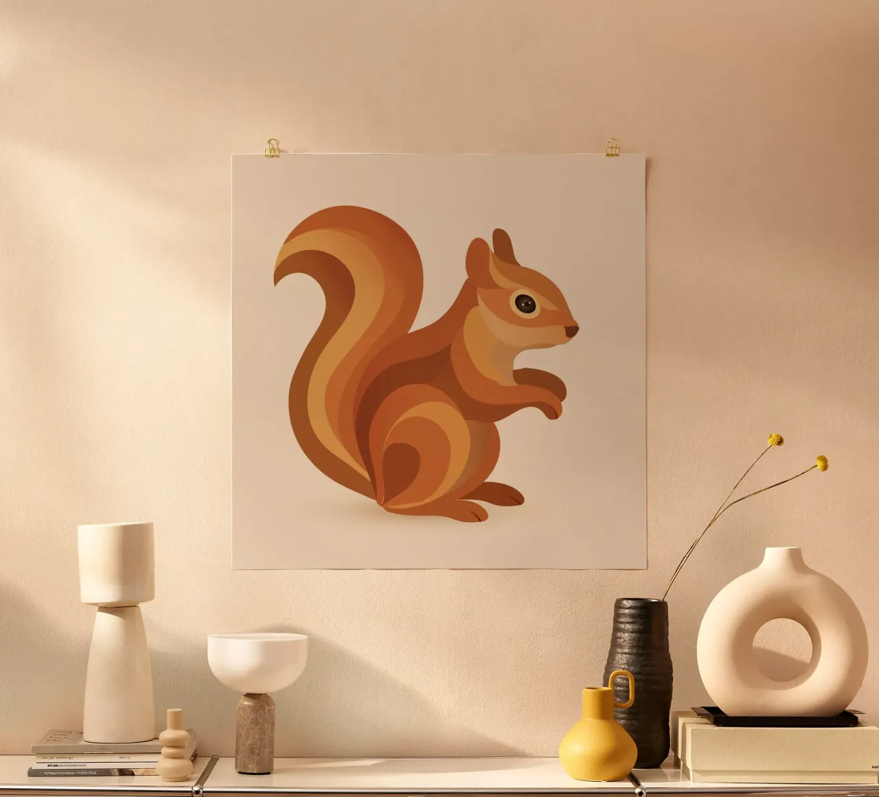 Scoiattolo dai colori caldi - Animale giocoso della foresta poster da namosh