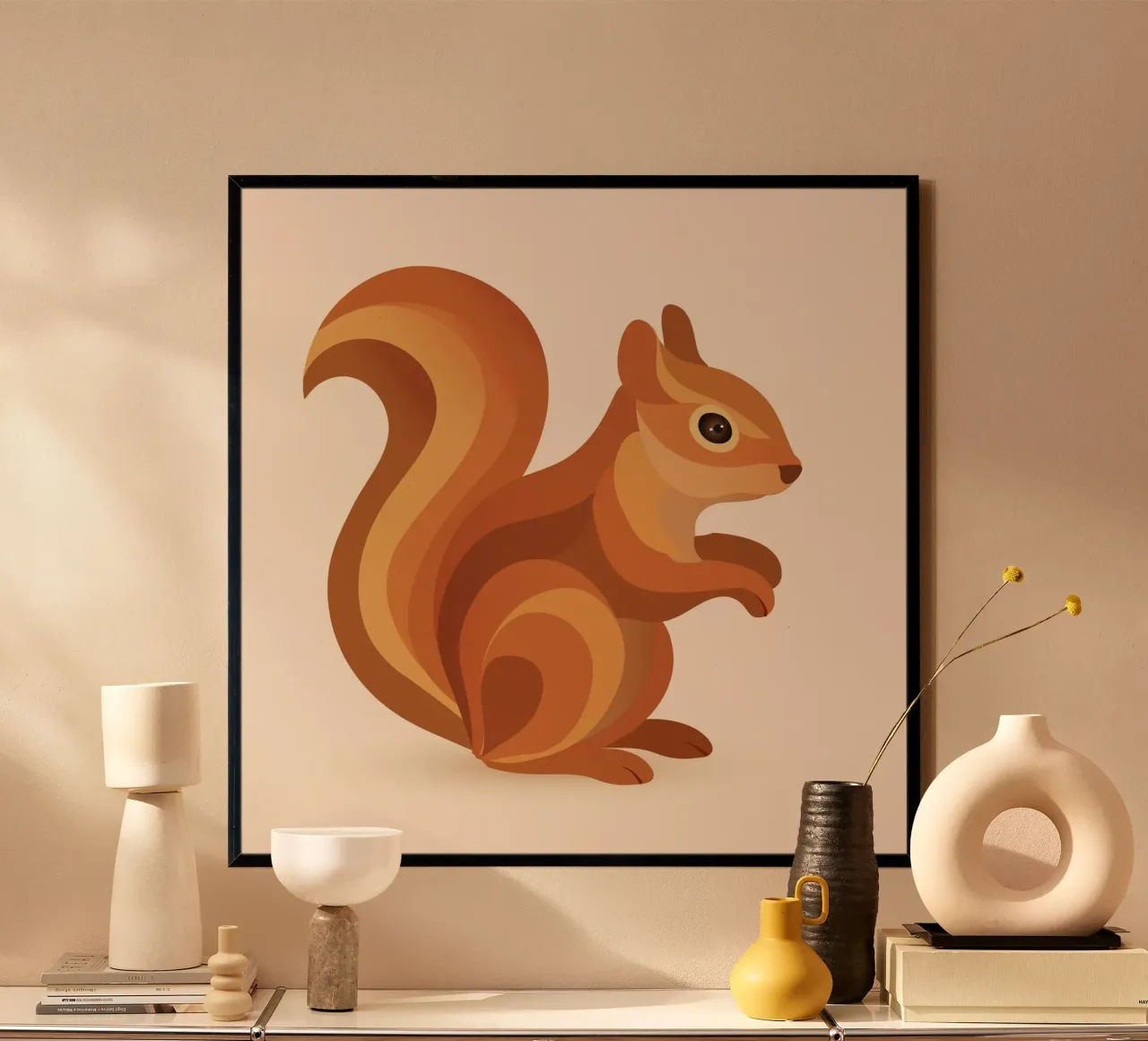 Scoiattolo dai colori caldi - Animale giocoso della foresta poster da namosh