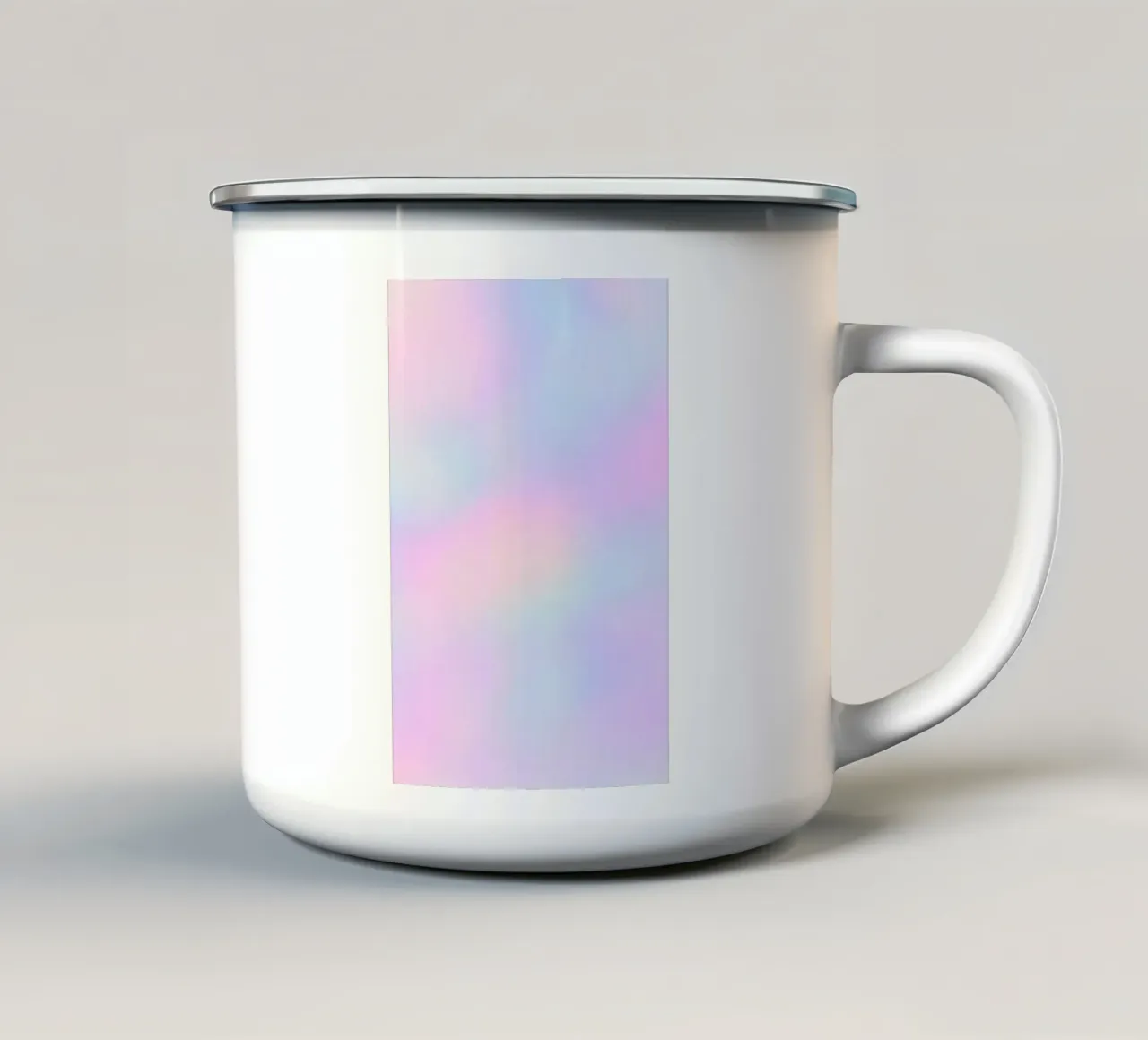 Harmonie Céleste - Gradienti di blu cielo, rosa, beige e viola tazza in smalto da studiofox