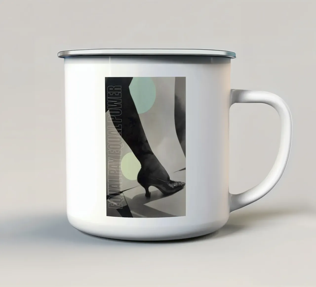 Equal Pay Equal Power | Press Play Stampa d'arte collage Remix tazza in smalto da Press Play Art Prints