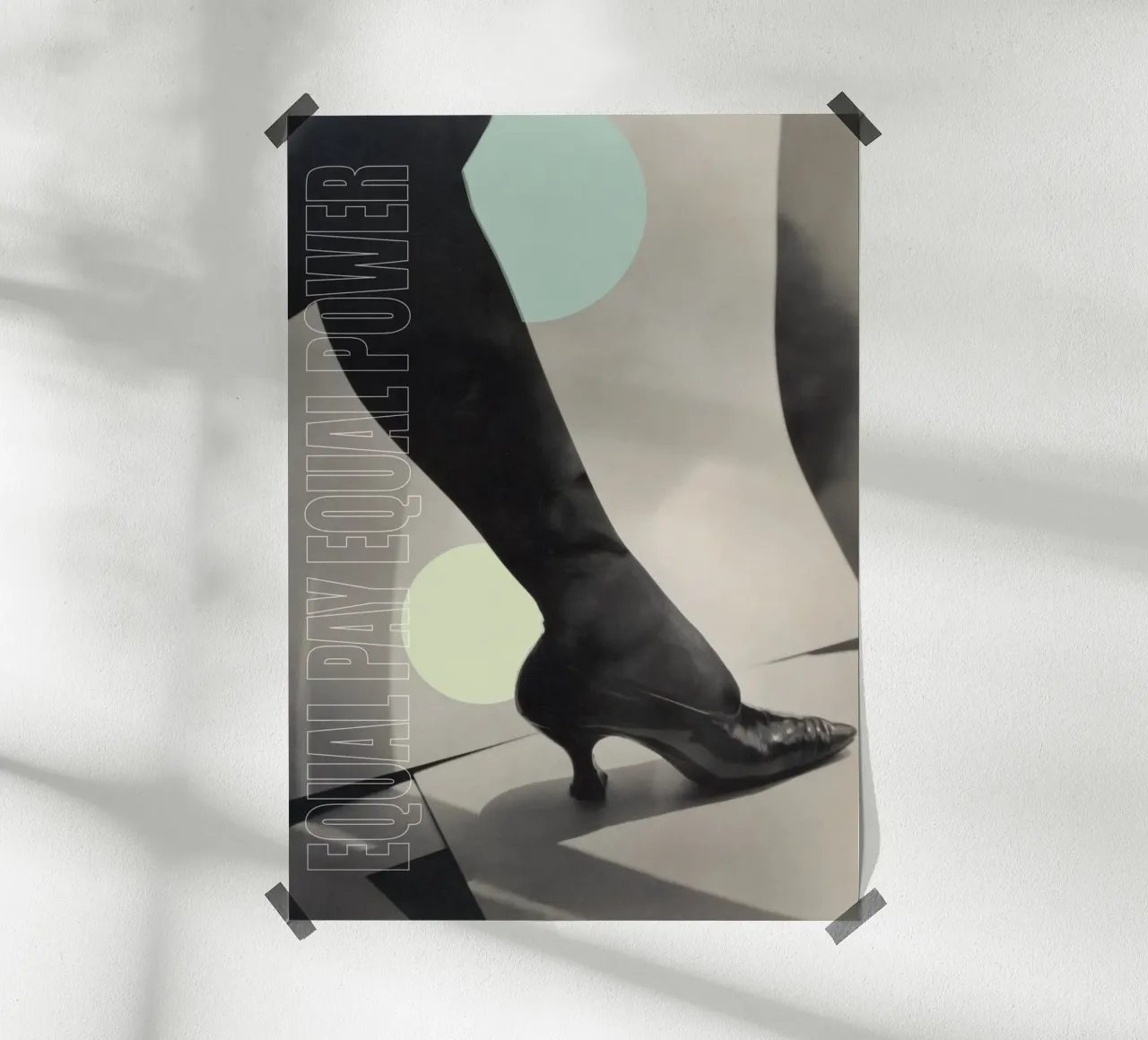 Igualdad de retribución Igualdad de poder | Press Play Collage Art Print Remix poster con marco de plástico de Press Play Art Prints