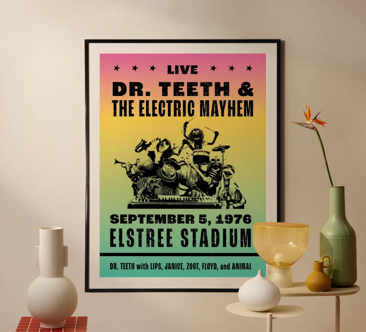 The Muppets - Live in Concert 1976 poster con telaio in plastica da The Muppets