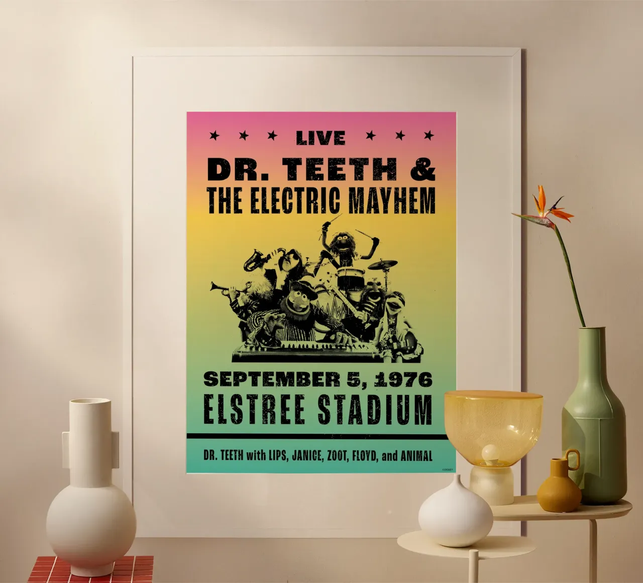 The Muppets - Live in Concert 1976 poster con telaio in plastica da The Muppets